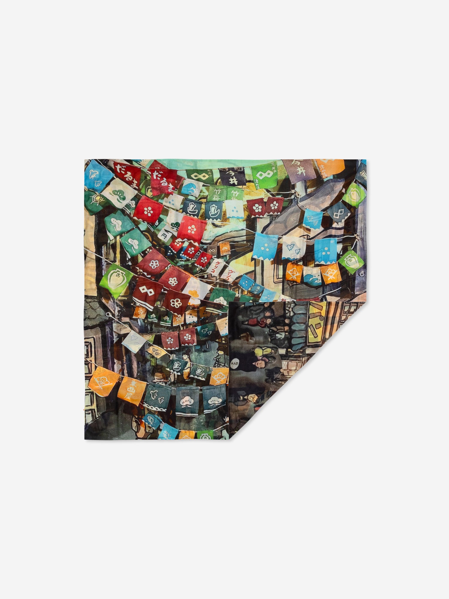 Talking Walls ava block party double face square scarf block party