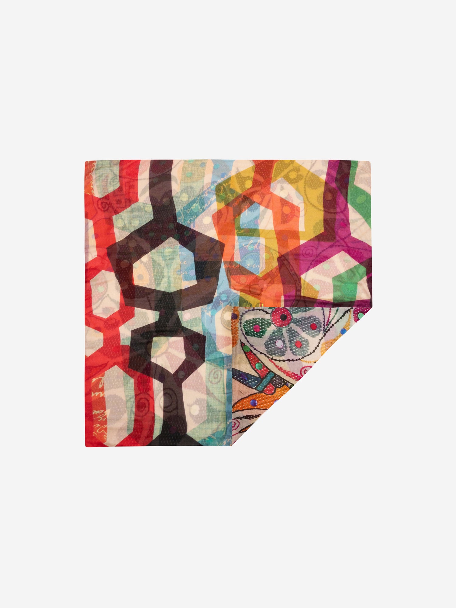 Talking Walls ava carousel double face square scarf carousel