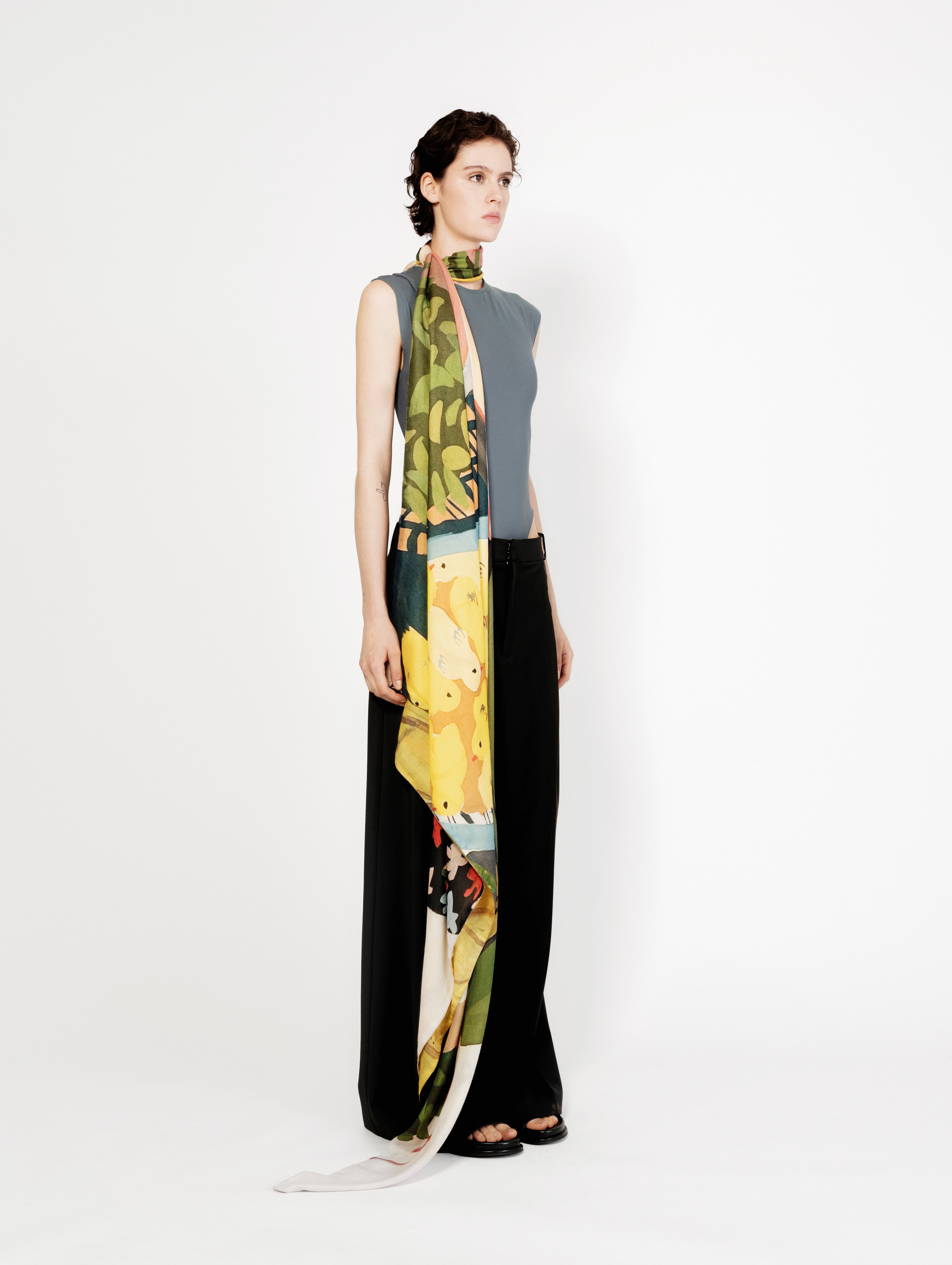 Talking Walls ava ciao chick double face square scarf ciao chick