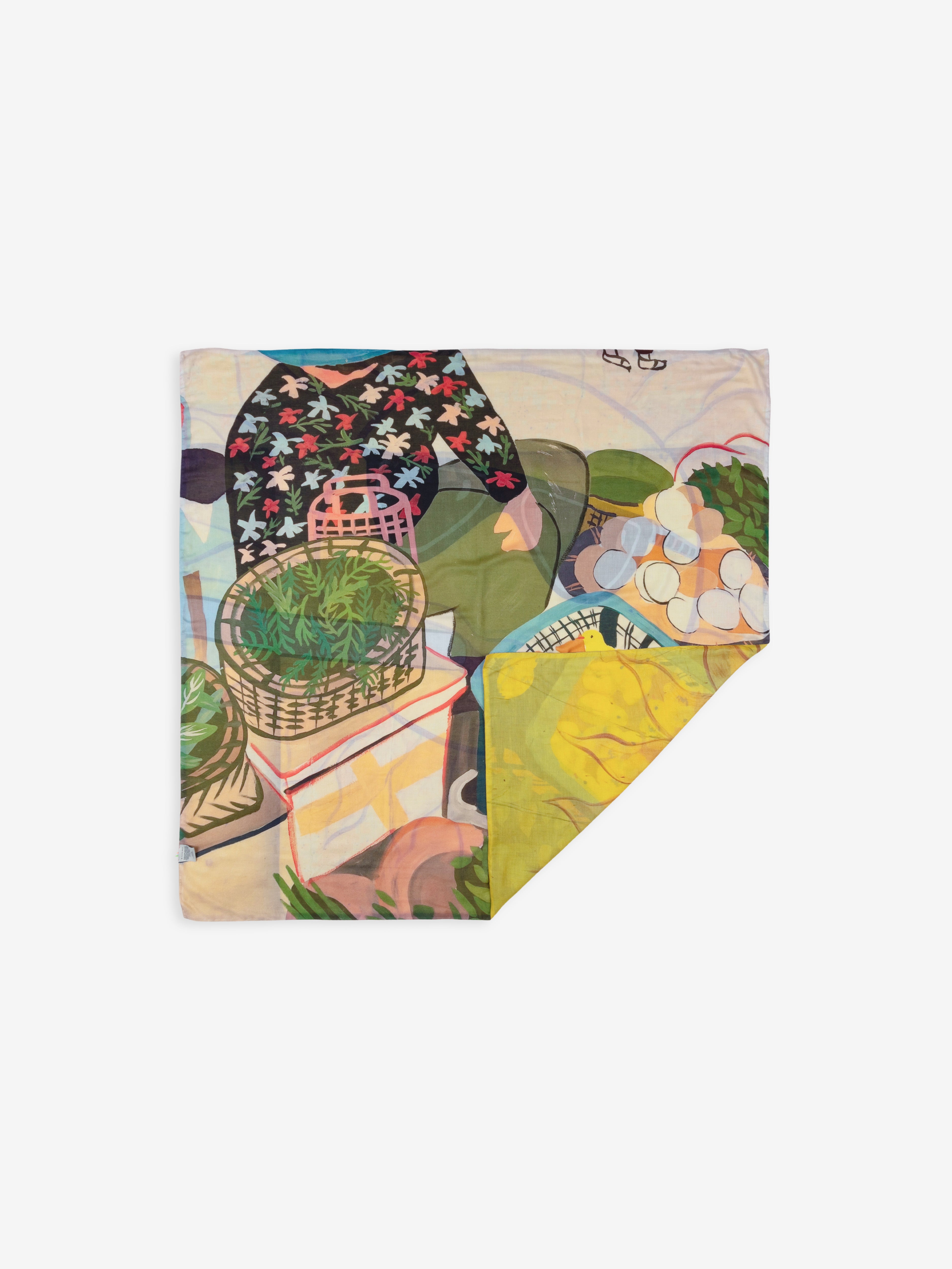 Talking Walls ava ciao chick double face square scarf ciao chick