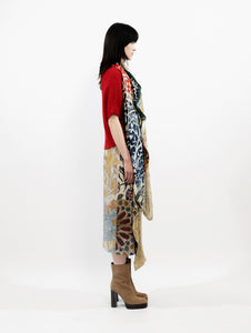 Talking Walls ava crimson komadori double face square scarf crimson komadori