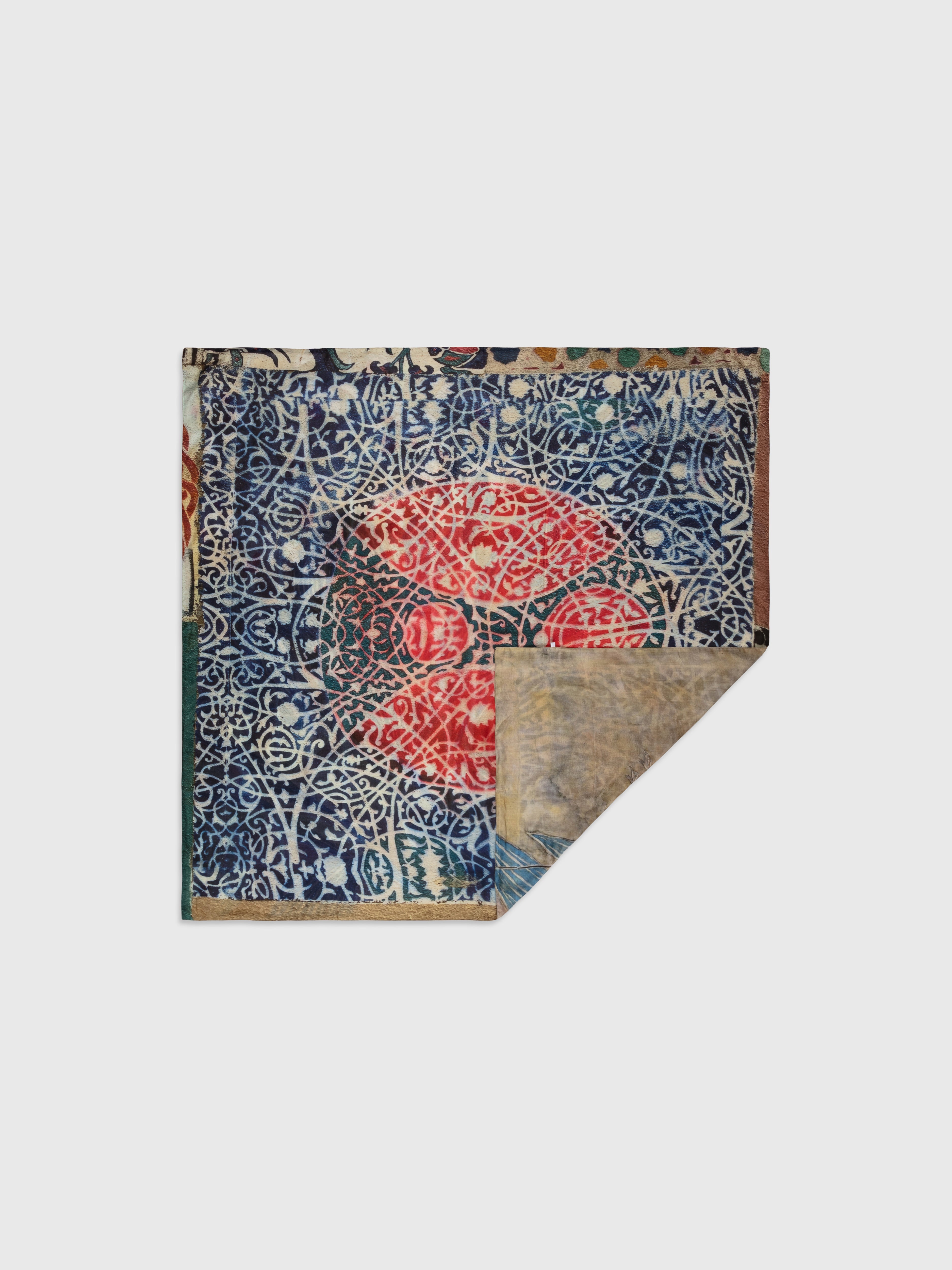 Talking Walls ava crimson komadori double face square scarf crimson komadori