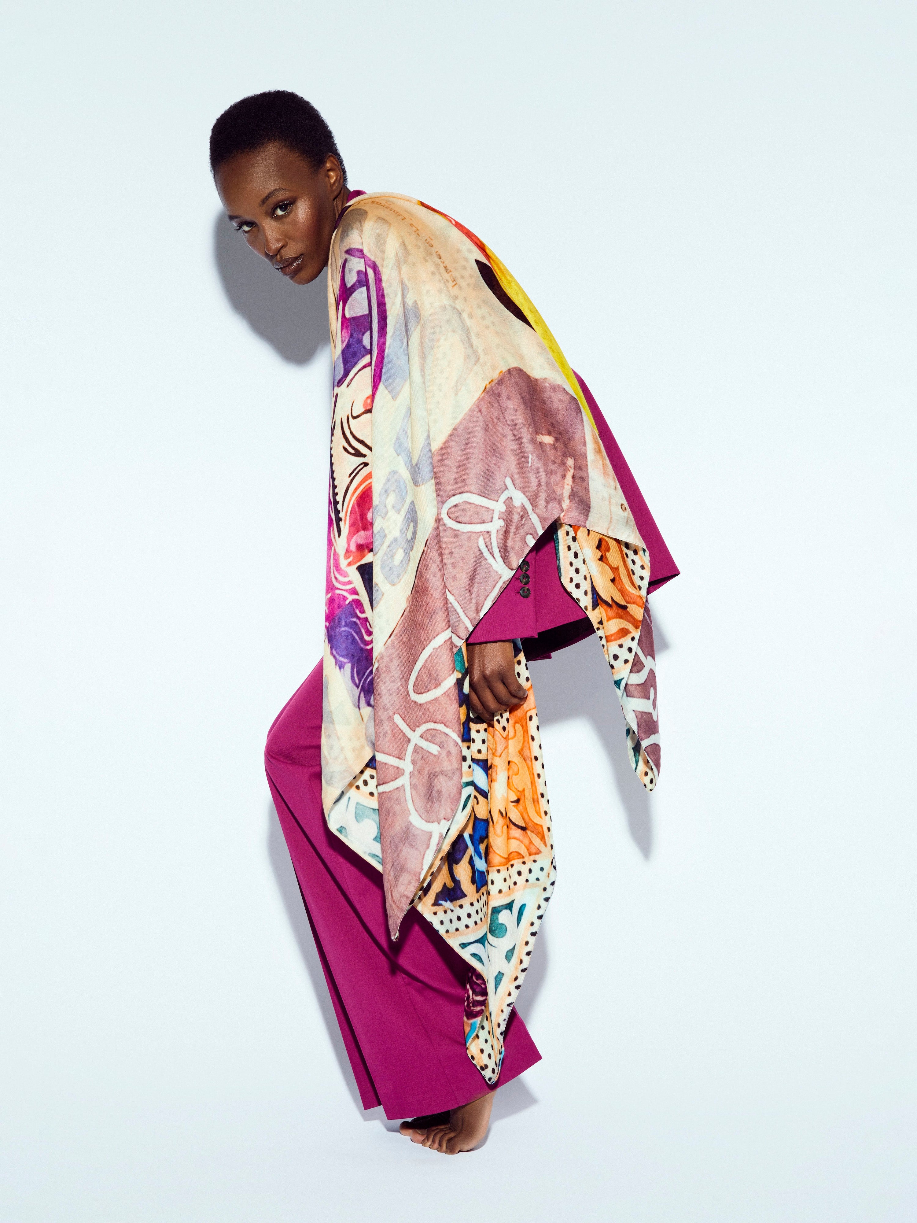 Talking Walls ava double face double face square scarf pura sangre