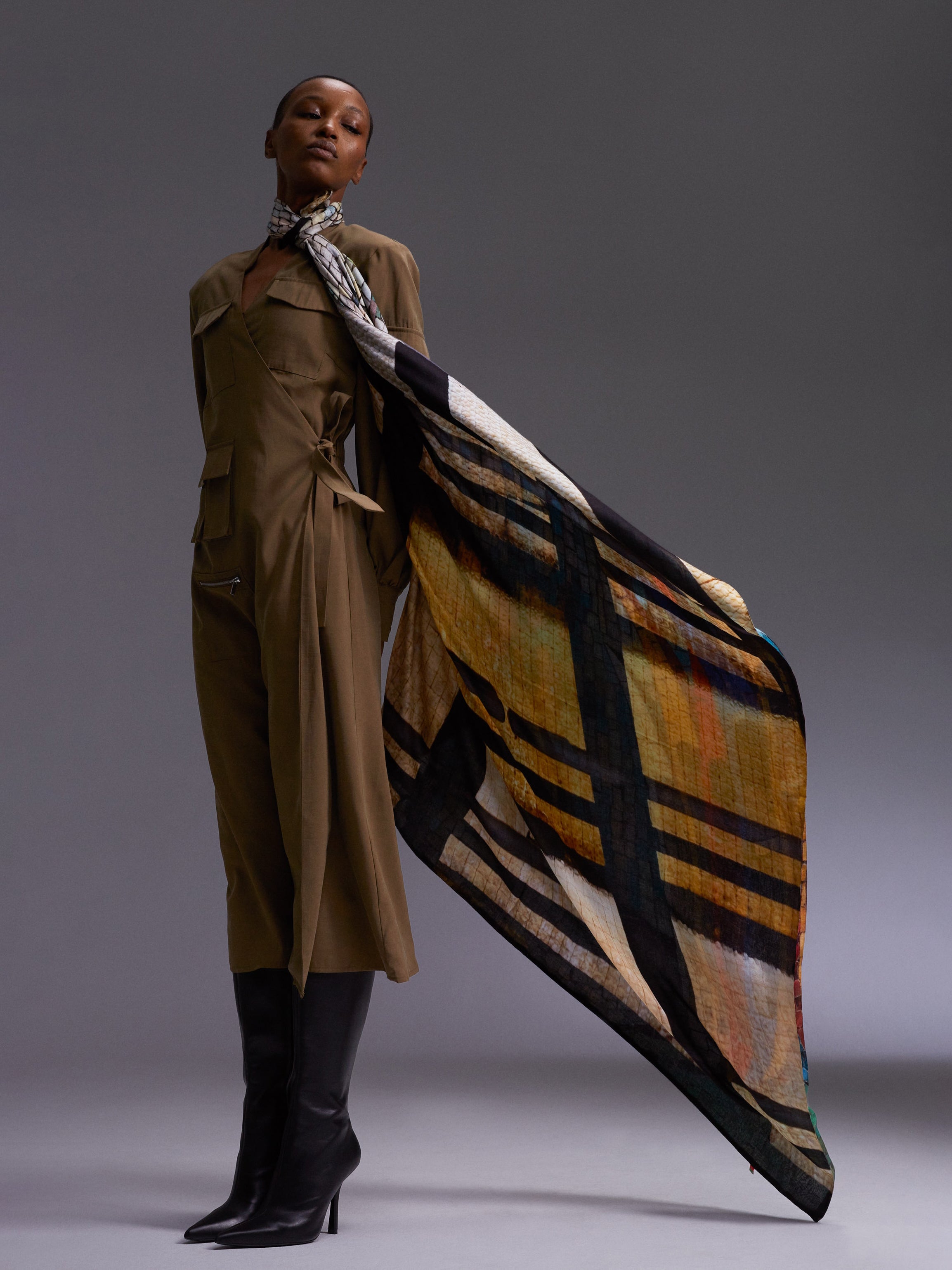Talking Walls ava double face double face square scarf caffe fiorio