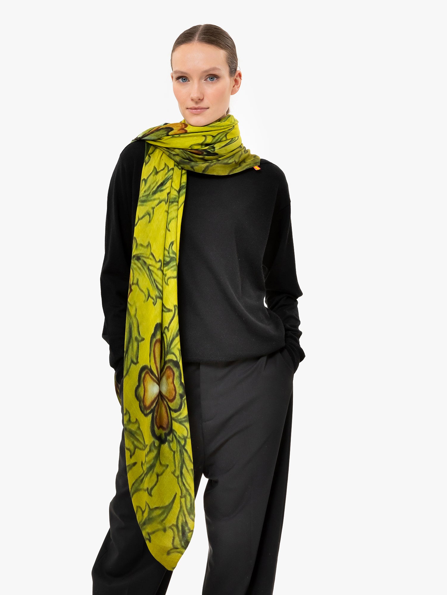 Talking Walls ava double face double face square scarf crane and finch