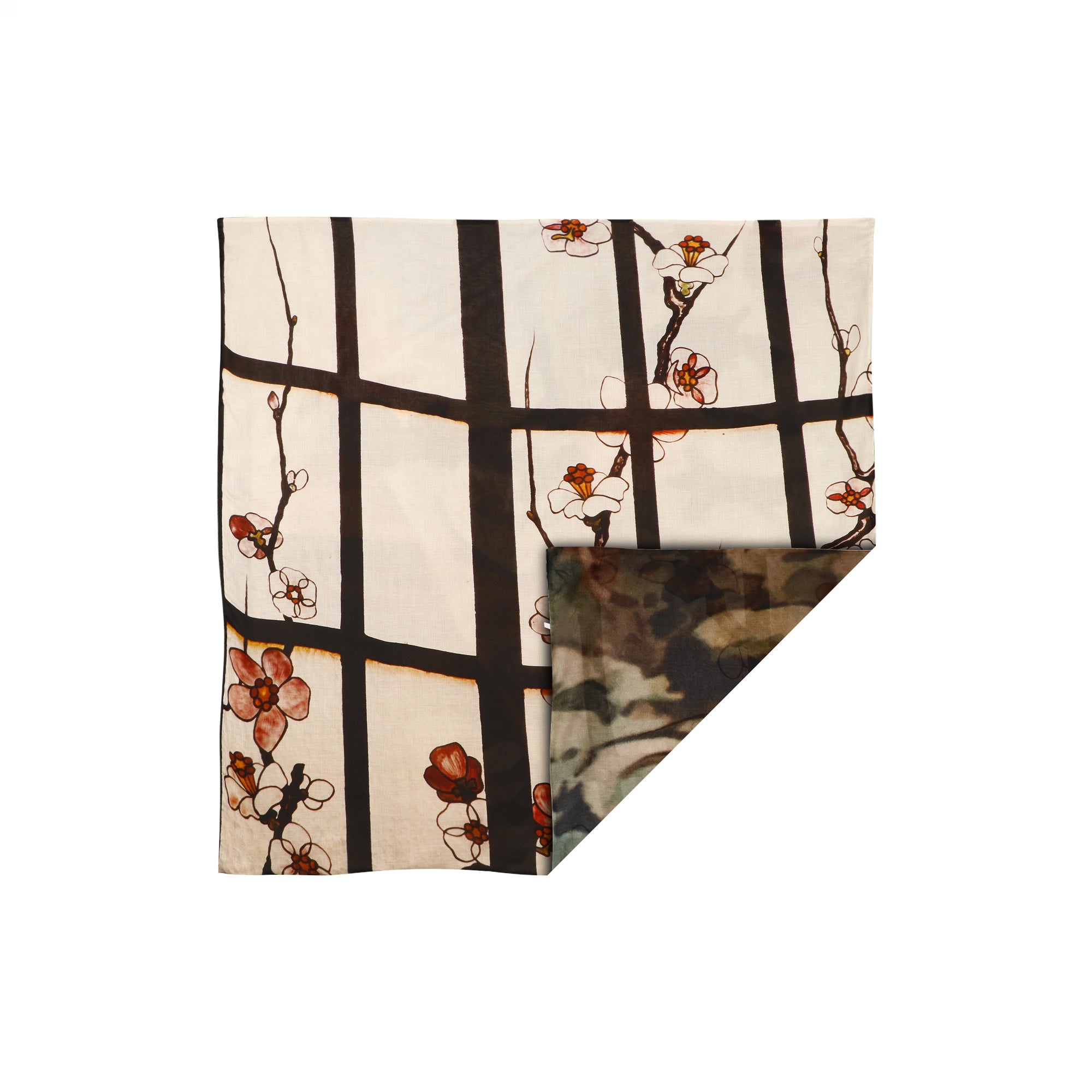 Talking Walls ava double face double face square scarf fleurs d' alexandrakis