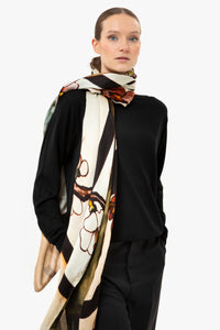 Talking Walls ava double face double face square scarf fleurs d' alexandrakis