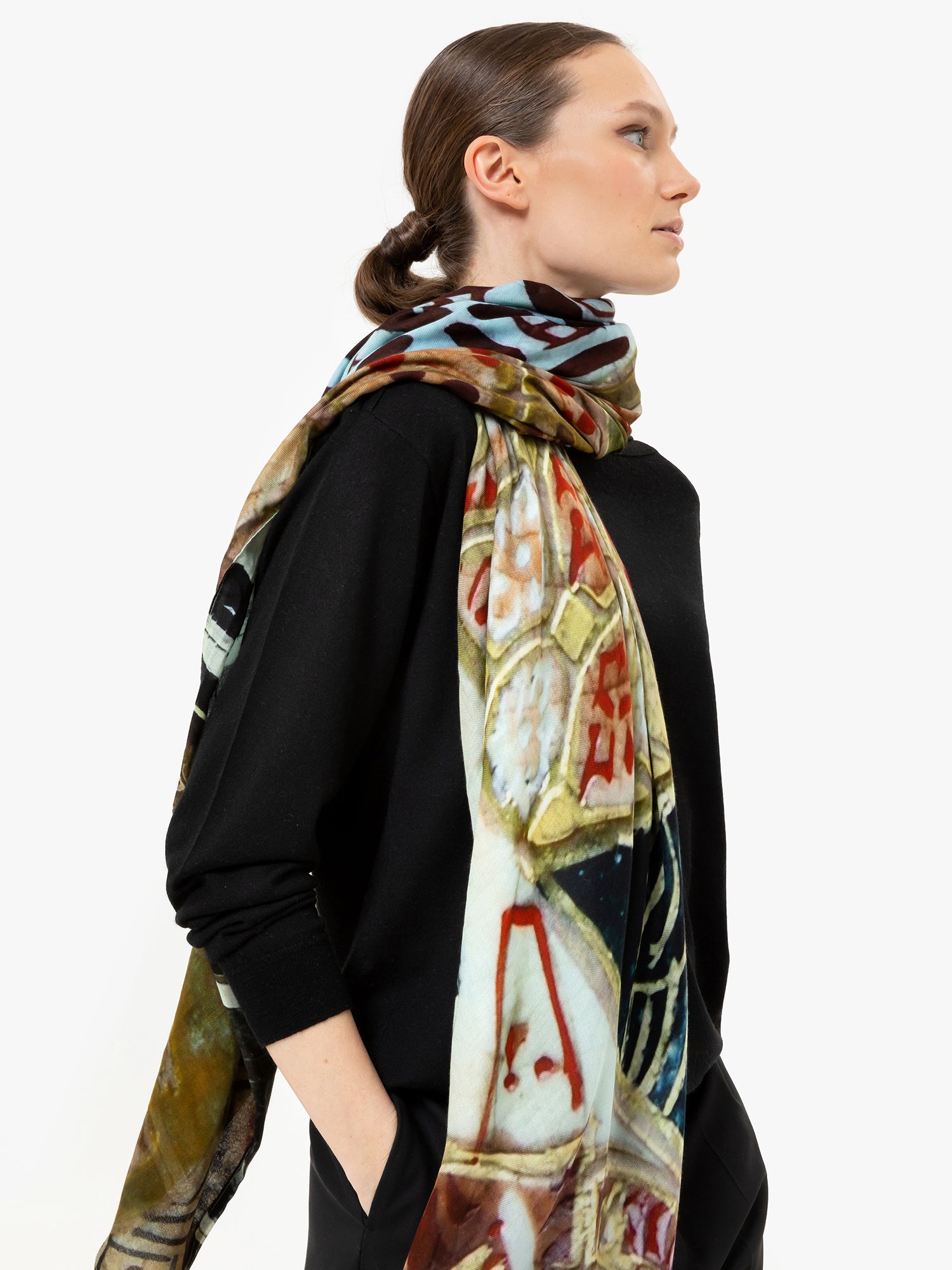 Talking Walls ava double face double face square scarf framed porcelain