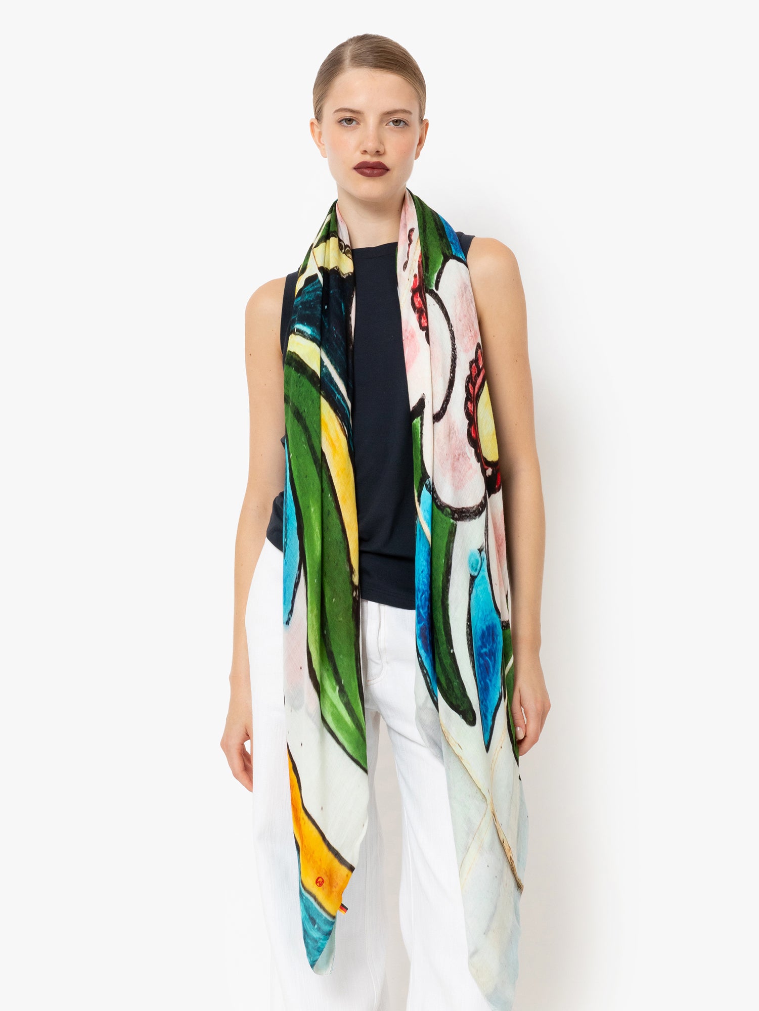 Talking Walls ava double face double face square scarf glazy daisy double