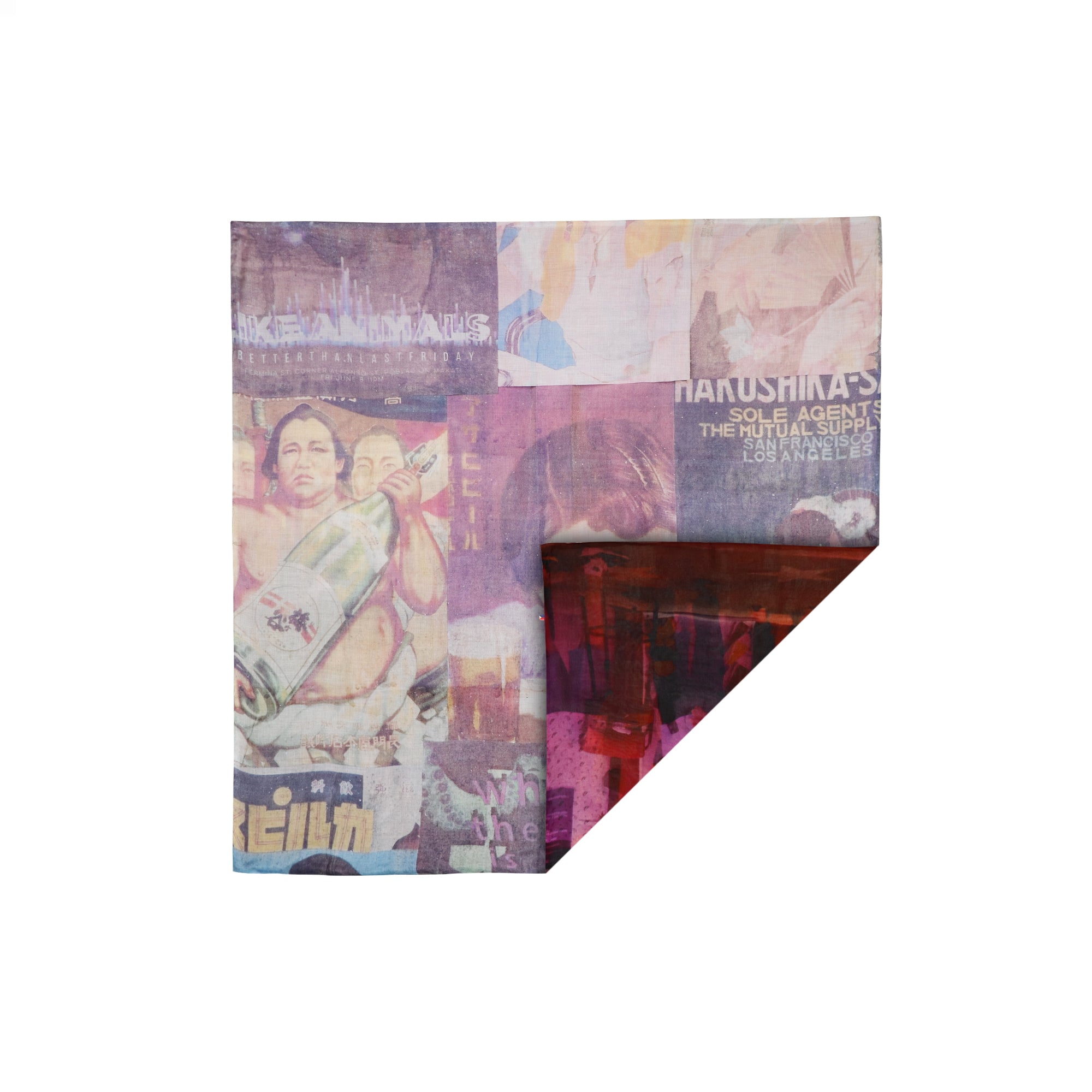 Talking Walls ava double face double face square scarf hollywood