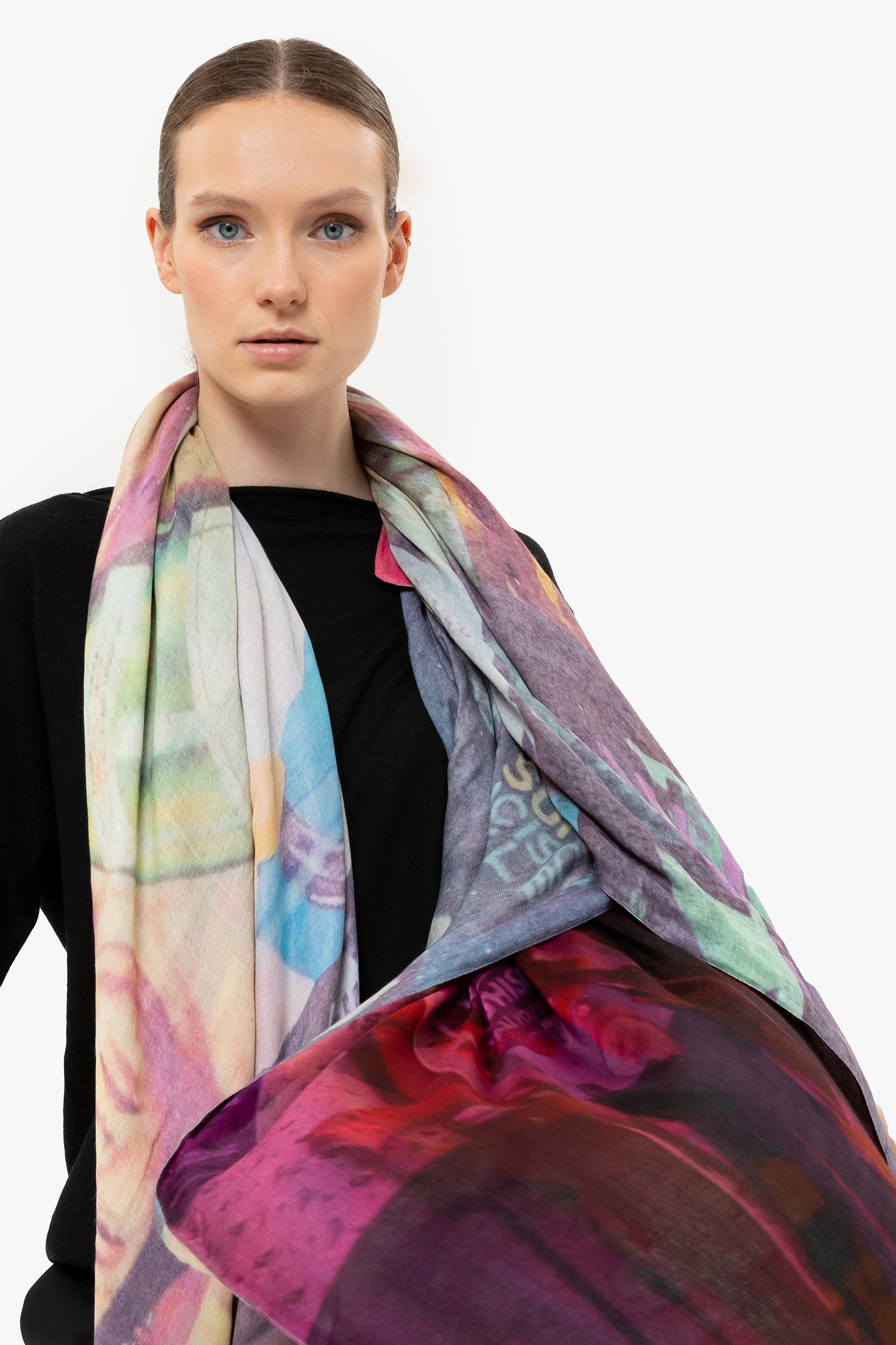 Talking Walls ava double face double face square scarf hollywood