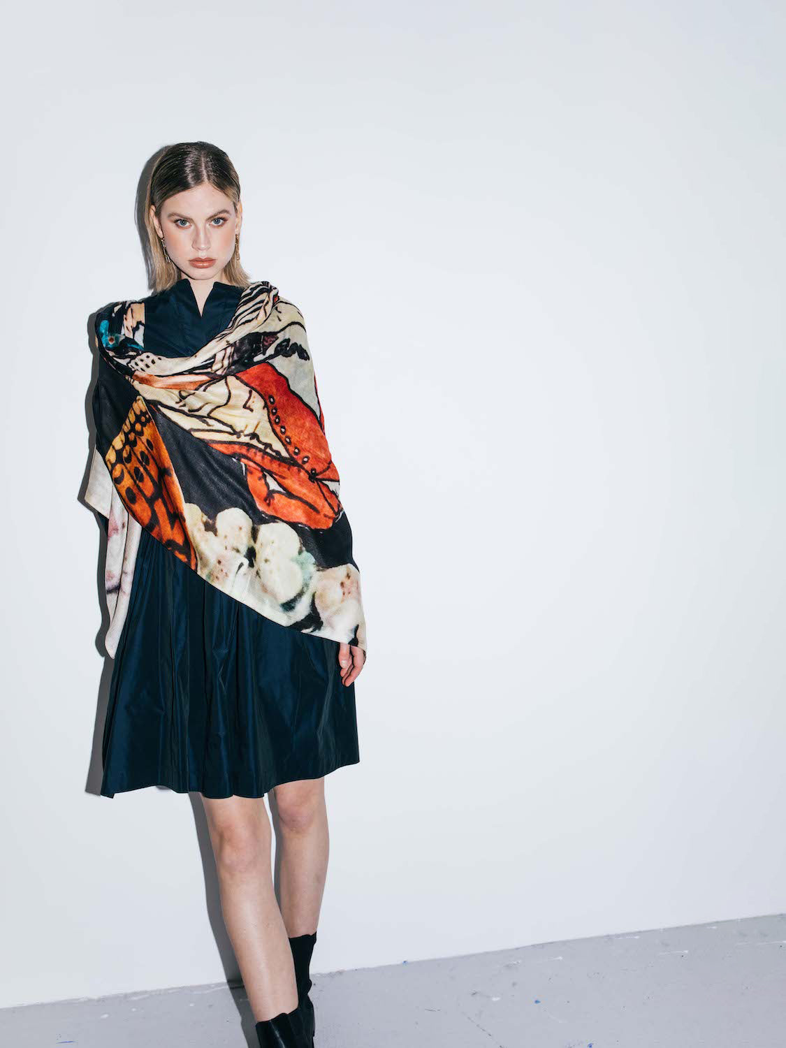 Talking Walls ava double face double face square scarf nightingale