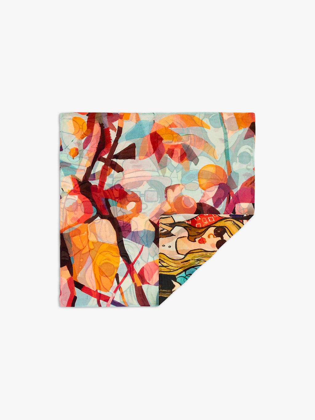 Talking Walls ava double face double face square scarf pêche lunettes