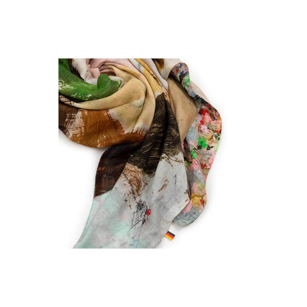 Talking Walls ava double face double face square scarf pink blossom simplicissimus