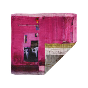Talking Walls ava double face double face square scarf straw pinkroom