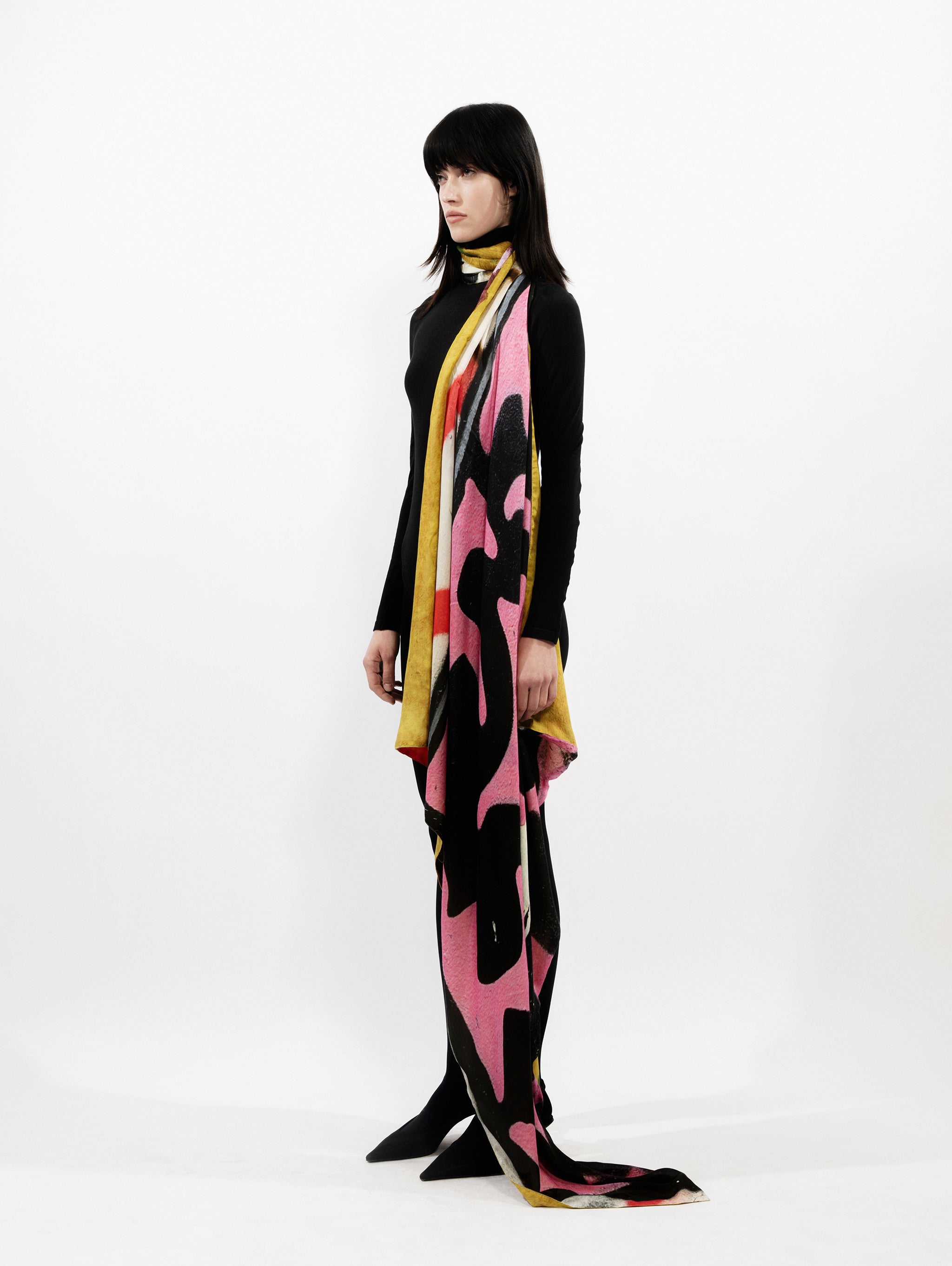 Talking Walls ava fluor hyacinth double face square scarf fluor hyacinth