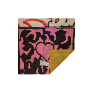 Talking Walls ava fluor hyacinth double face square scarf fluor hyacinth