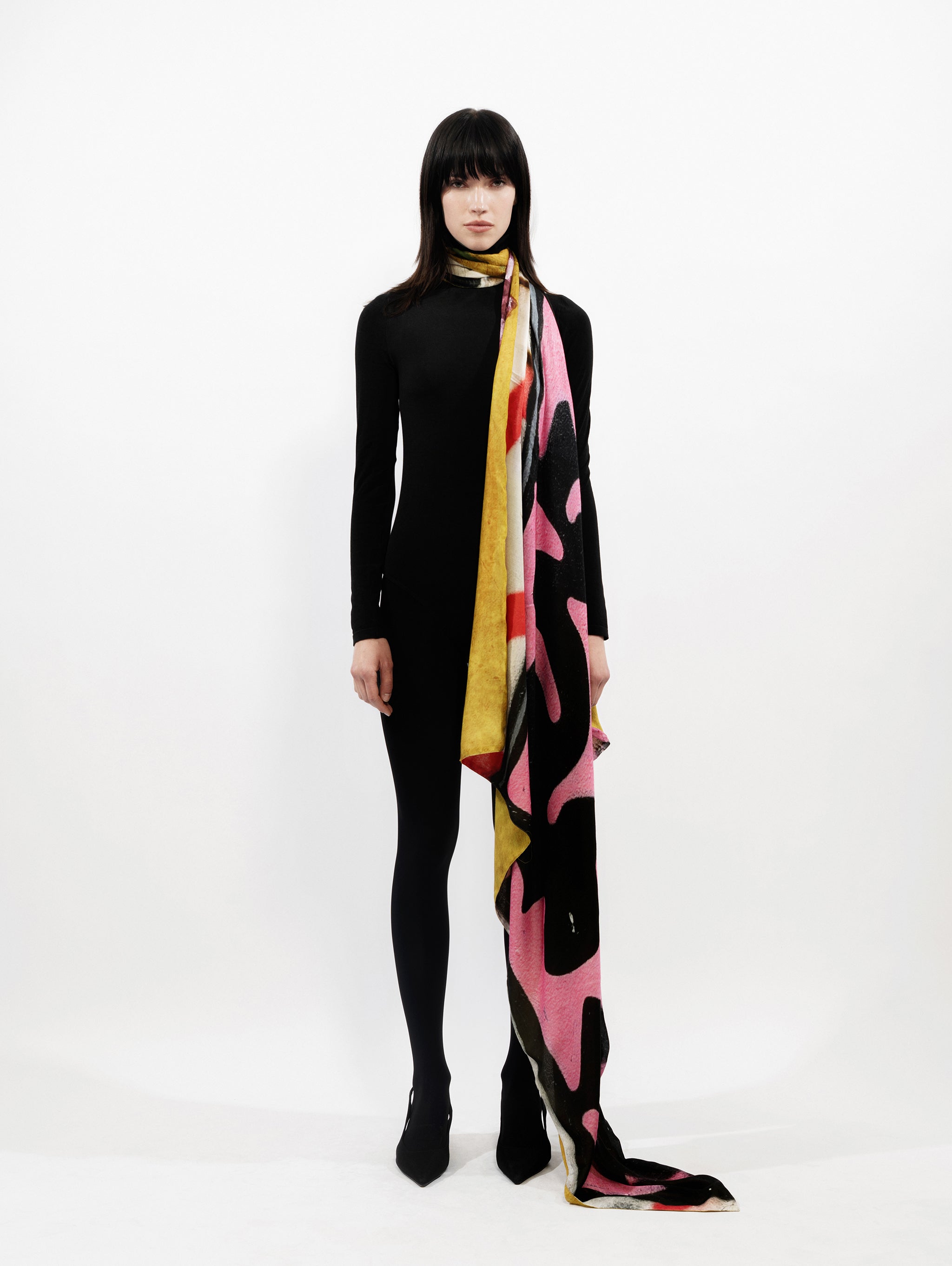 Talking Walls ava fluor hyacinth double face square scarf fluor hyacinth