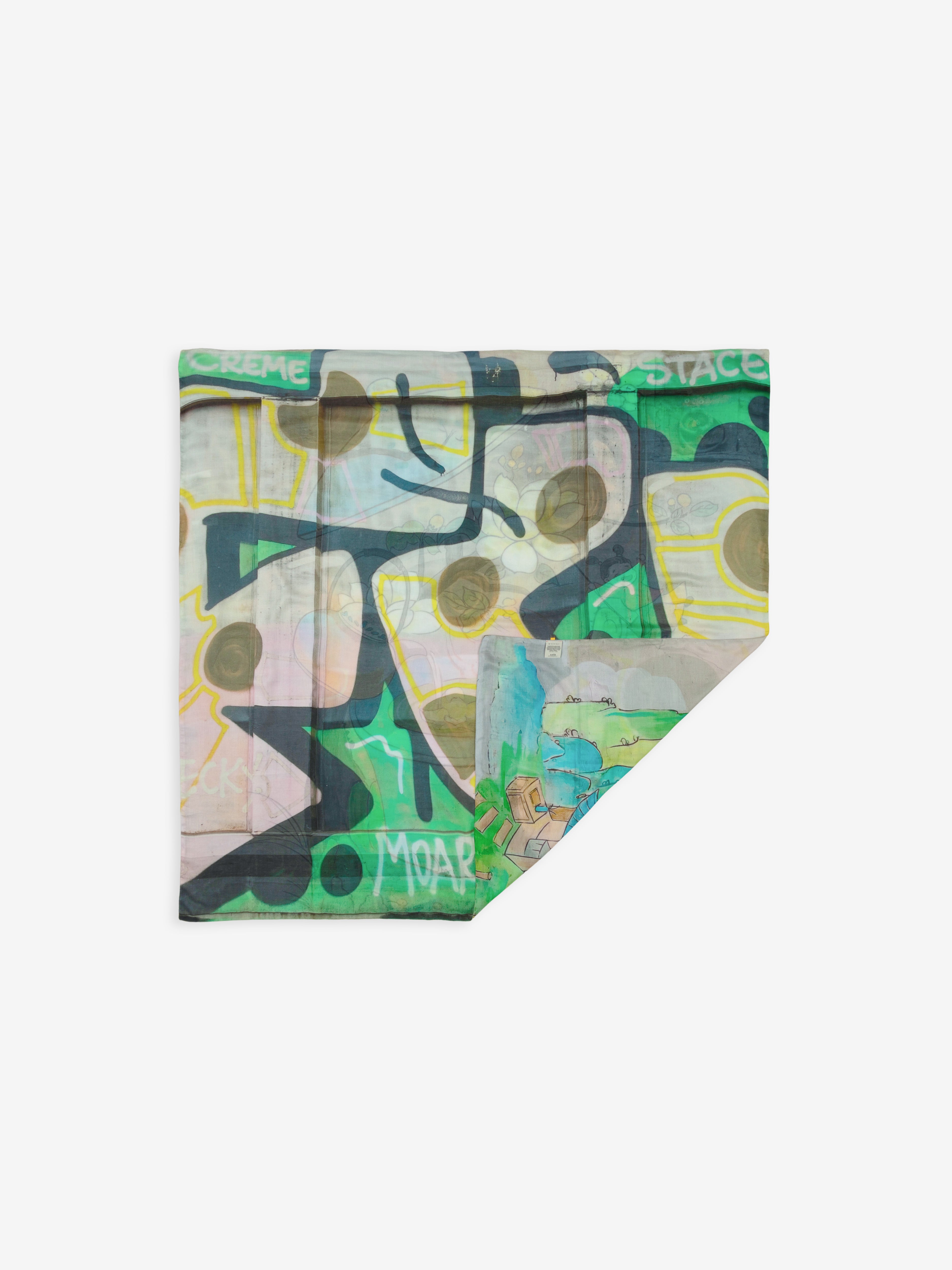 Talking Walls ava funk cha hu double face square scarf funk cha hu
