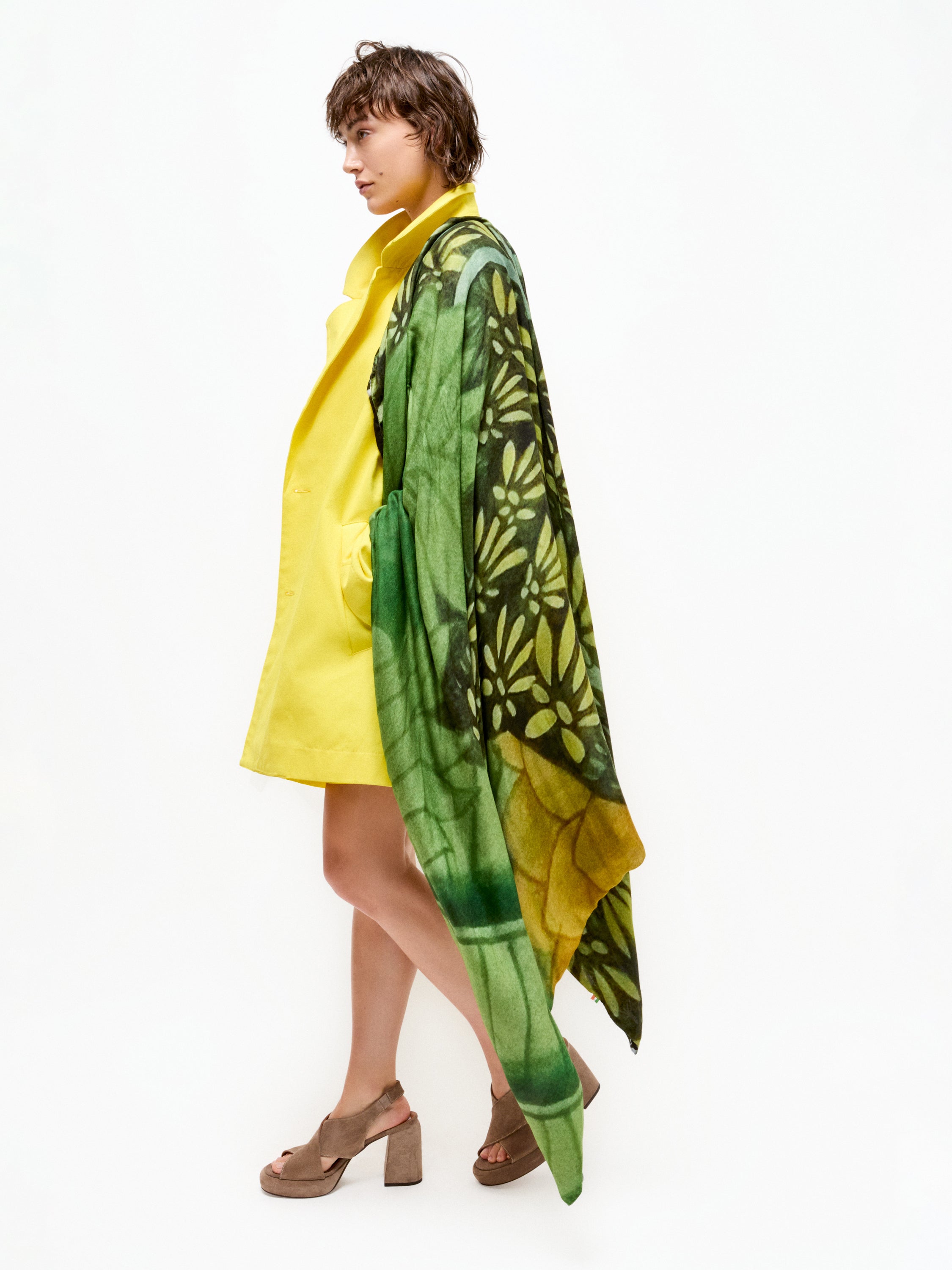 Talking Walls ava jungle buffalo double face square scarf jungle buffalo