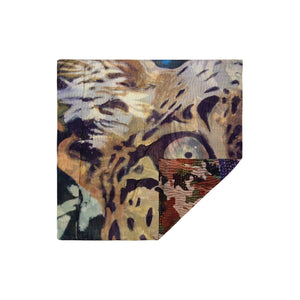 Talking Walls ava leopard cameo double face square scarf leopard cameo