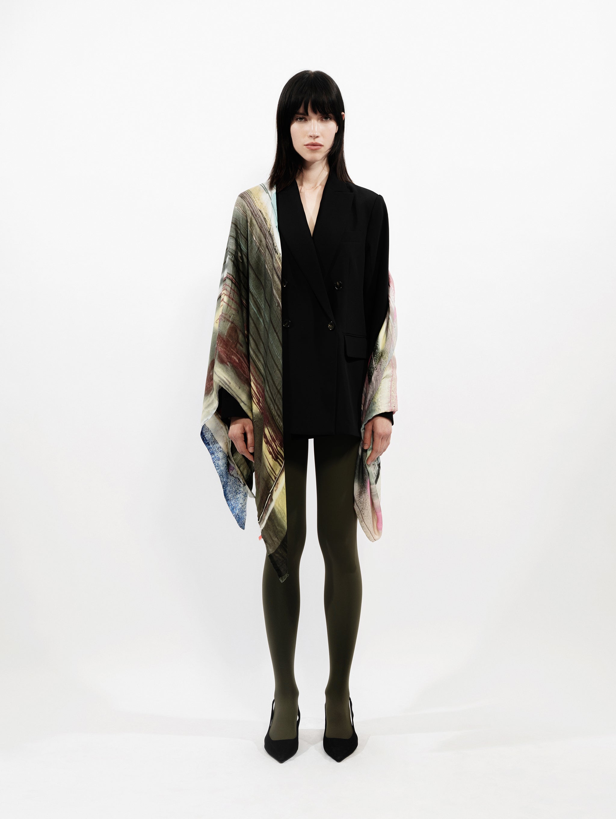 Talking Walls ava melody chromas double face square scarf melody chromas