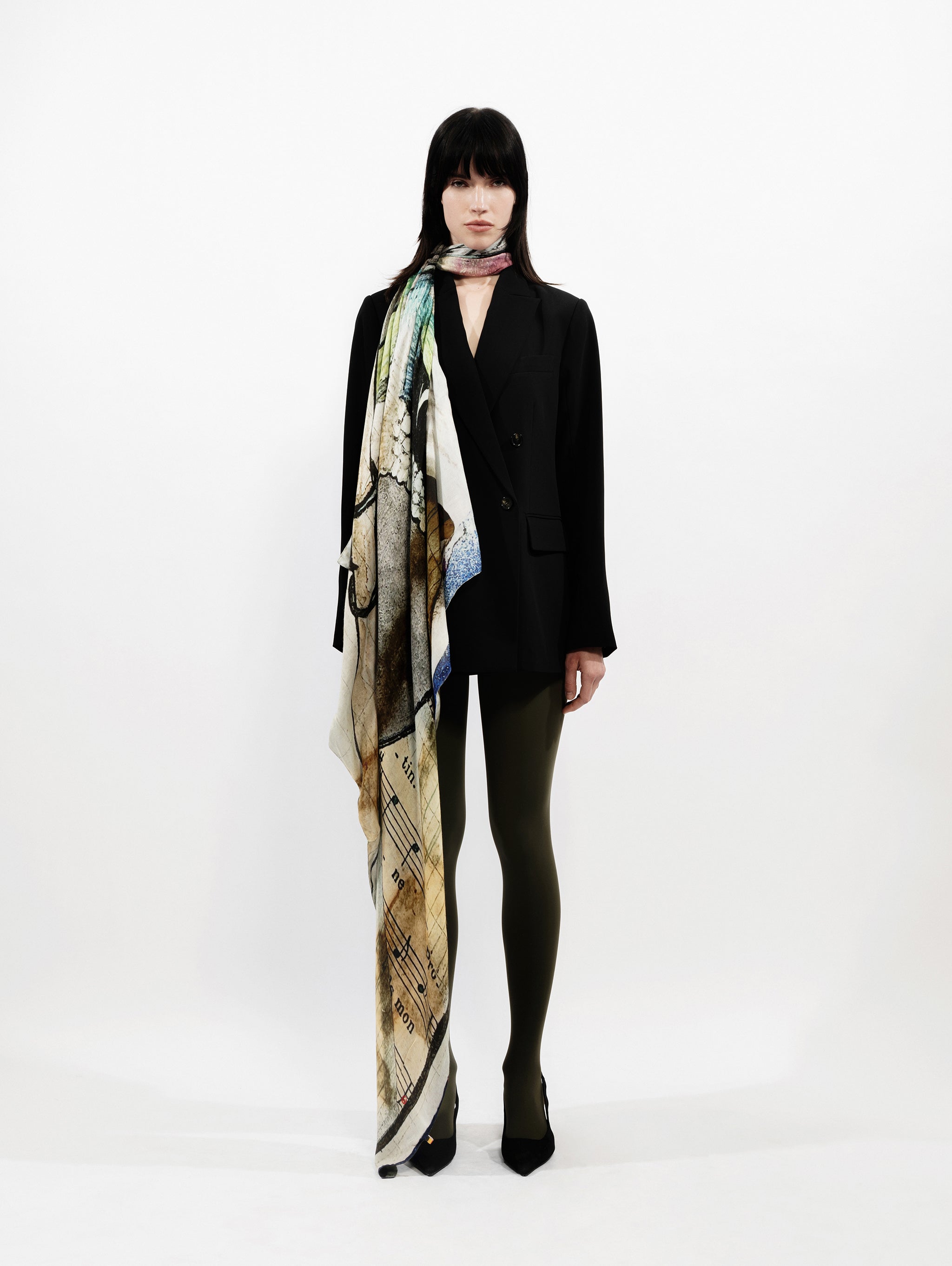 Talking Walls ava melody chromas double face square scarf melody chromas