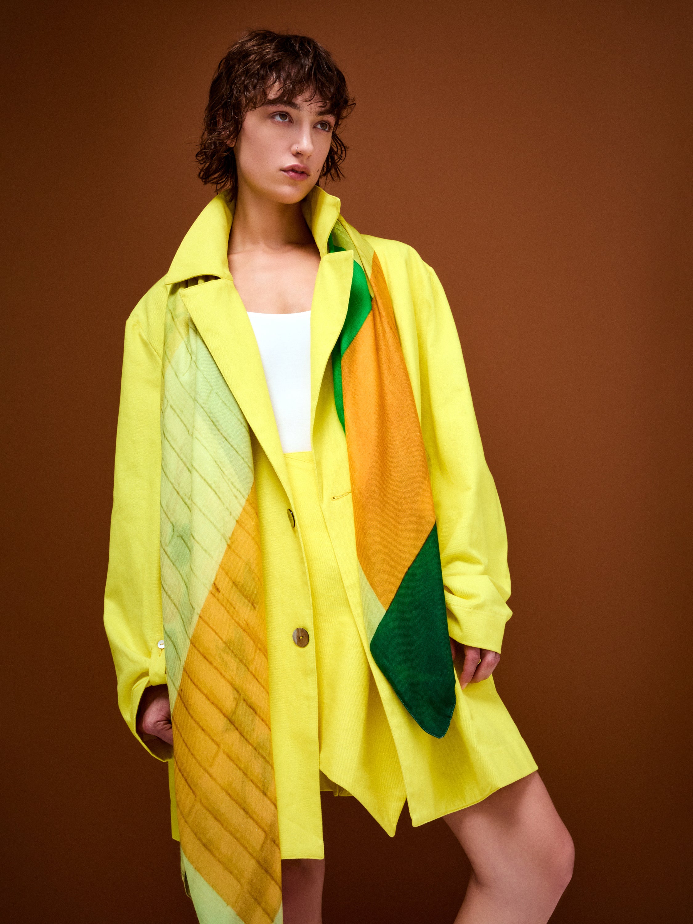 Talking Walls ava miamik botanik double face square scarf miamik botanik