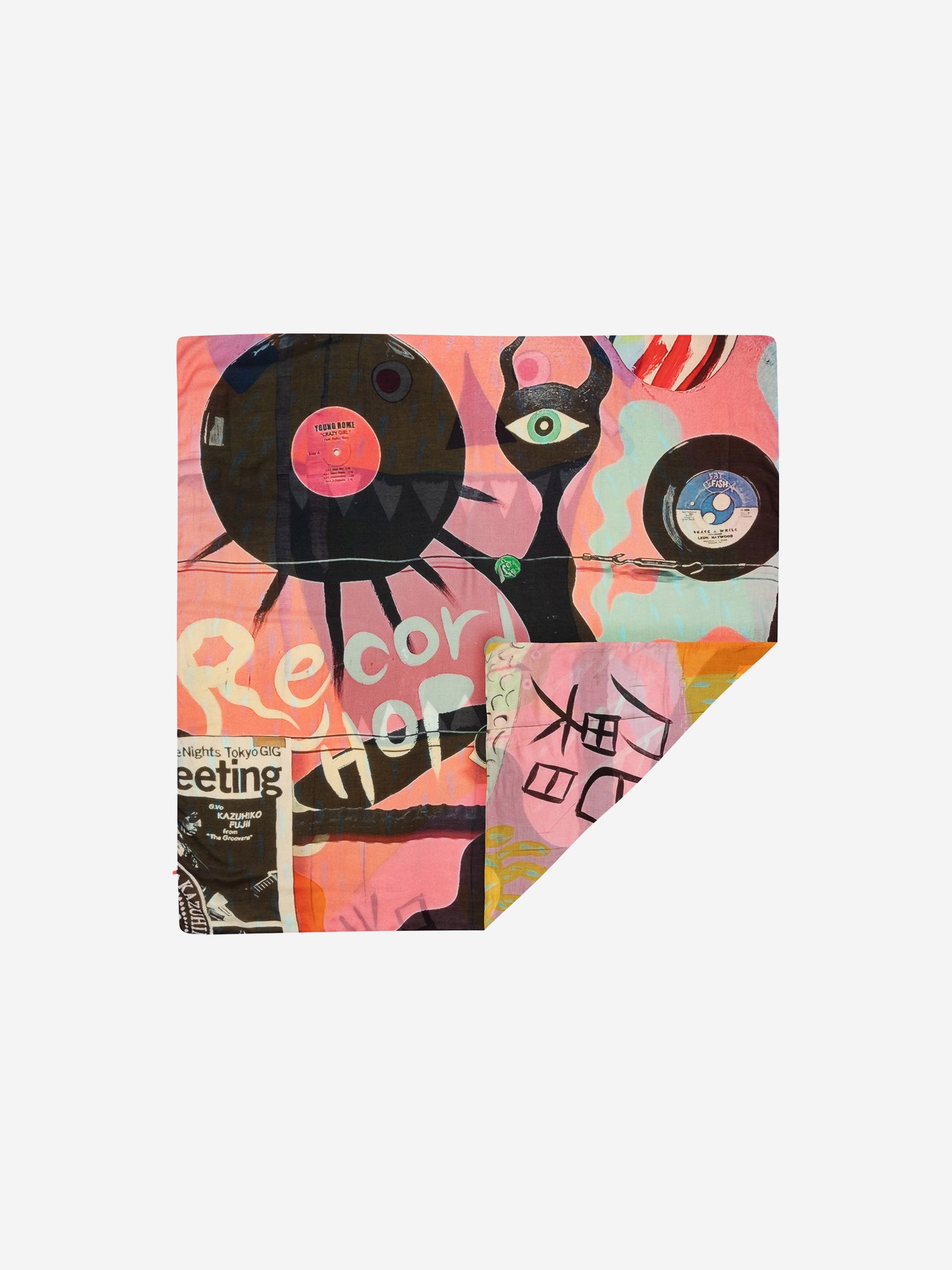 Talking Walls ava monster double face square scarf monster