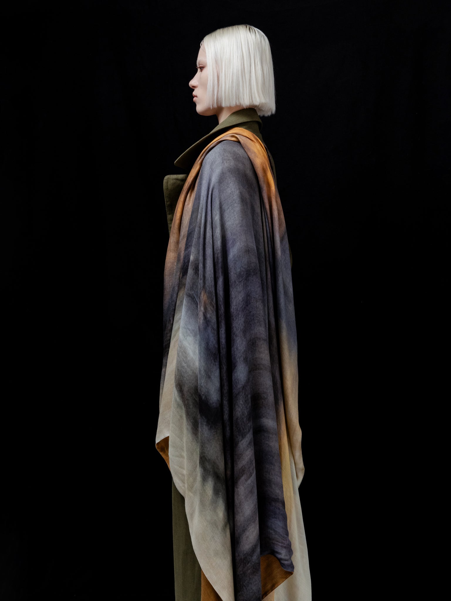 Talking Walls ava plum venice double face square scarf plum venice