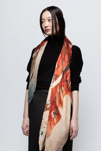 Talking Walls ava senso-ji double face square scarf senso-ji