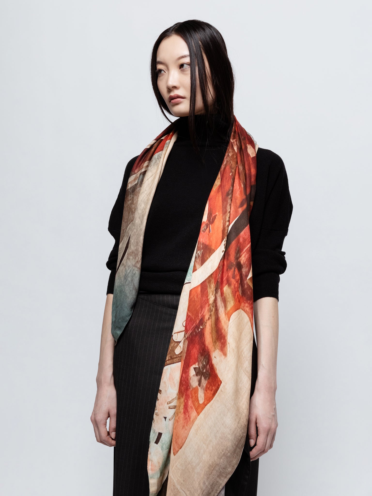 Talking Walls ava senso-ji double face square scarf senso-ji