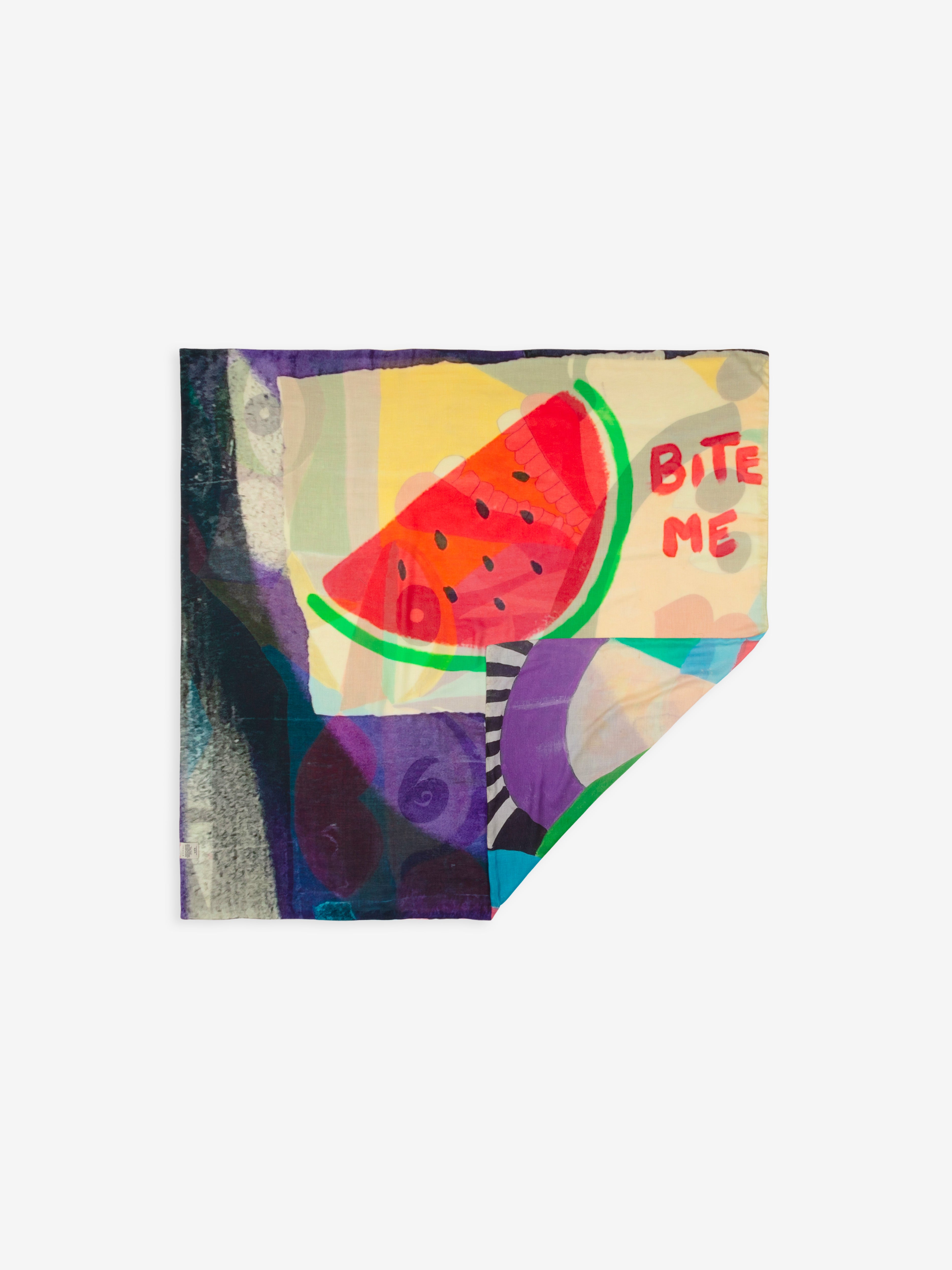 Talking Walls ava ultra brite double face square scarf split bite