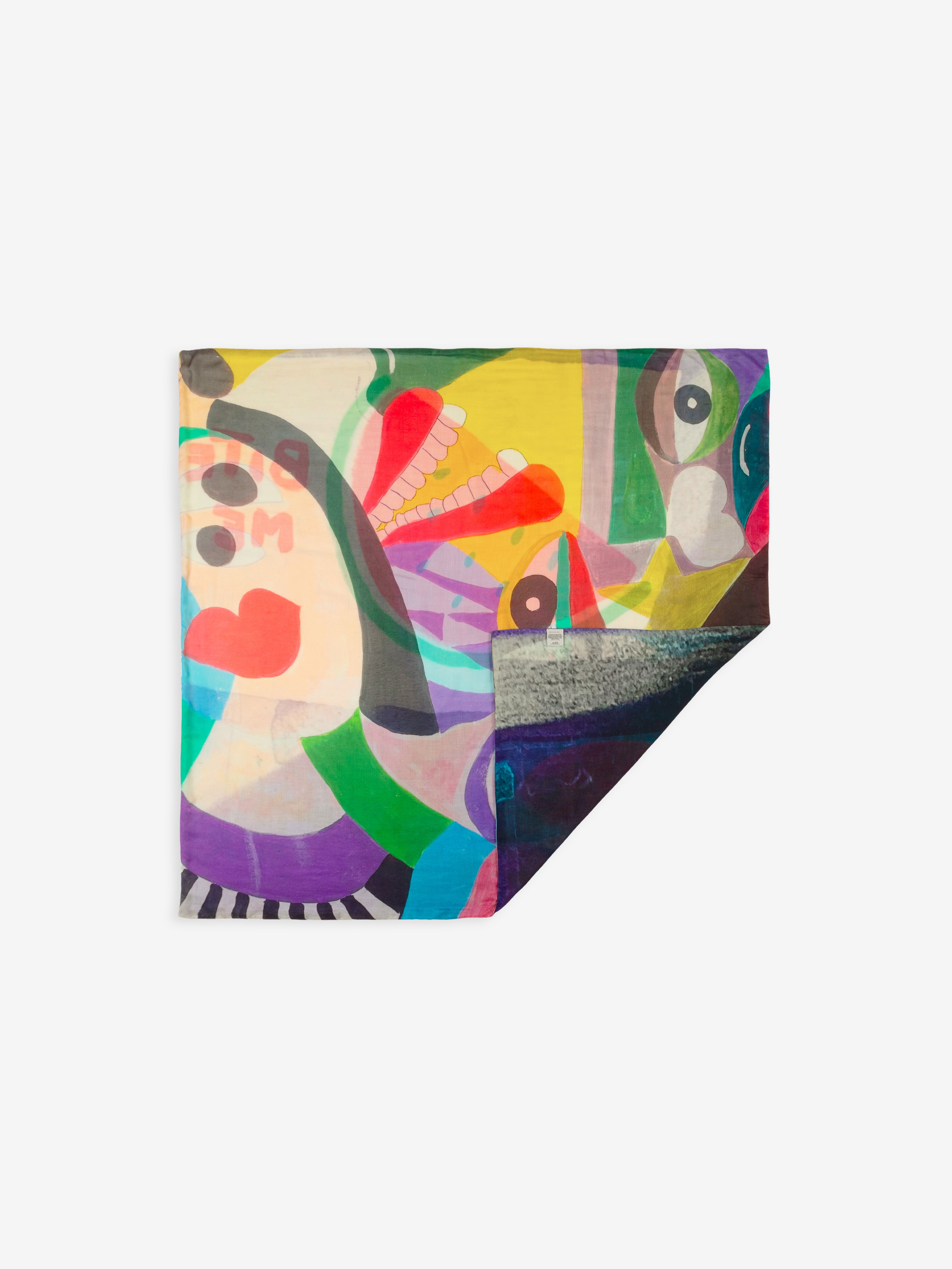 Talking Walls ava ultra brite double face square scarf split bite