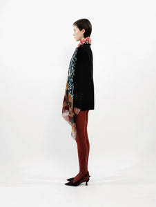 Talking Walls celeste crimson single face rectangular scarf crimson