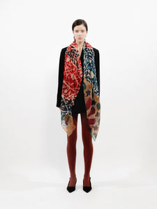 Talking Walls celeste crimson single face rectangular scarf crimson