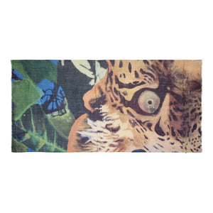 Talking Walls celeste leopard single face rectangular scarf leopard