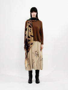 Talking Walls celeste leopard single face rectangular scarf leopard