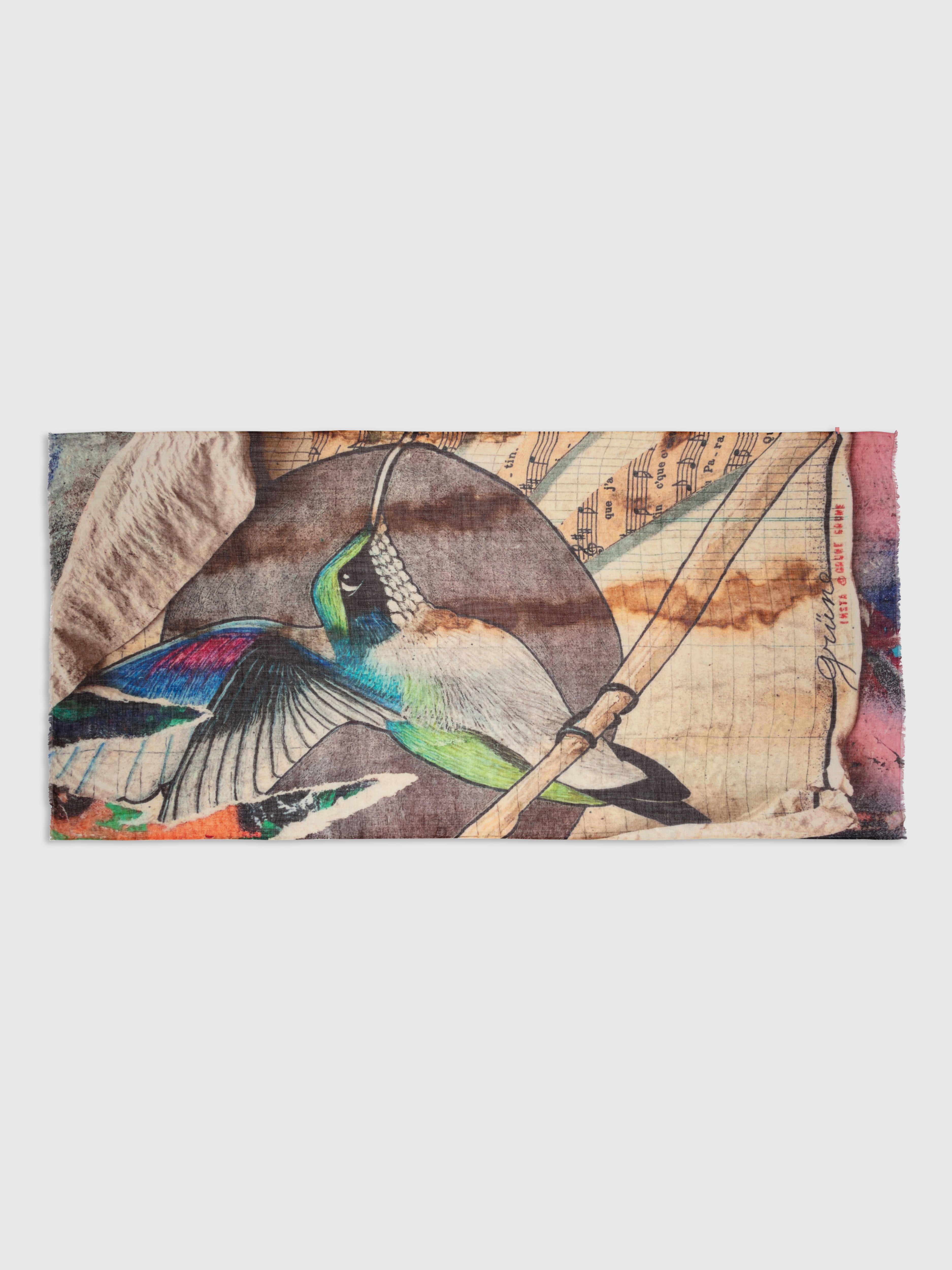 Talking Walls celeste melody single face rectangular scarf melody