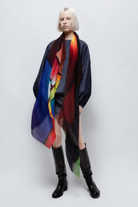 Talking Walls celeste sablon single face rectangular scarf