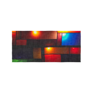 Talking Walls celeste sablon single face rectangular scarf