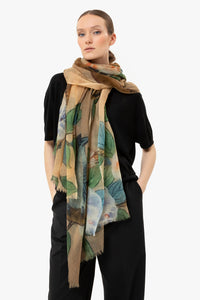 Talking Walls celeste single face single face rectangular scarf magpies