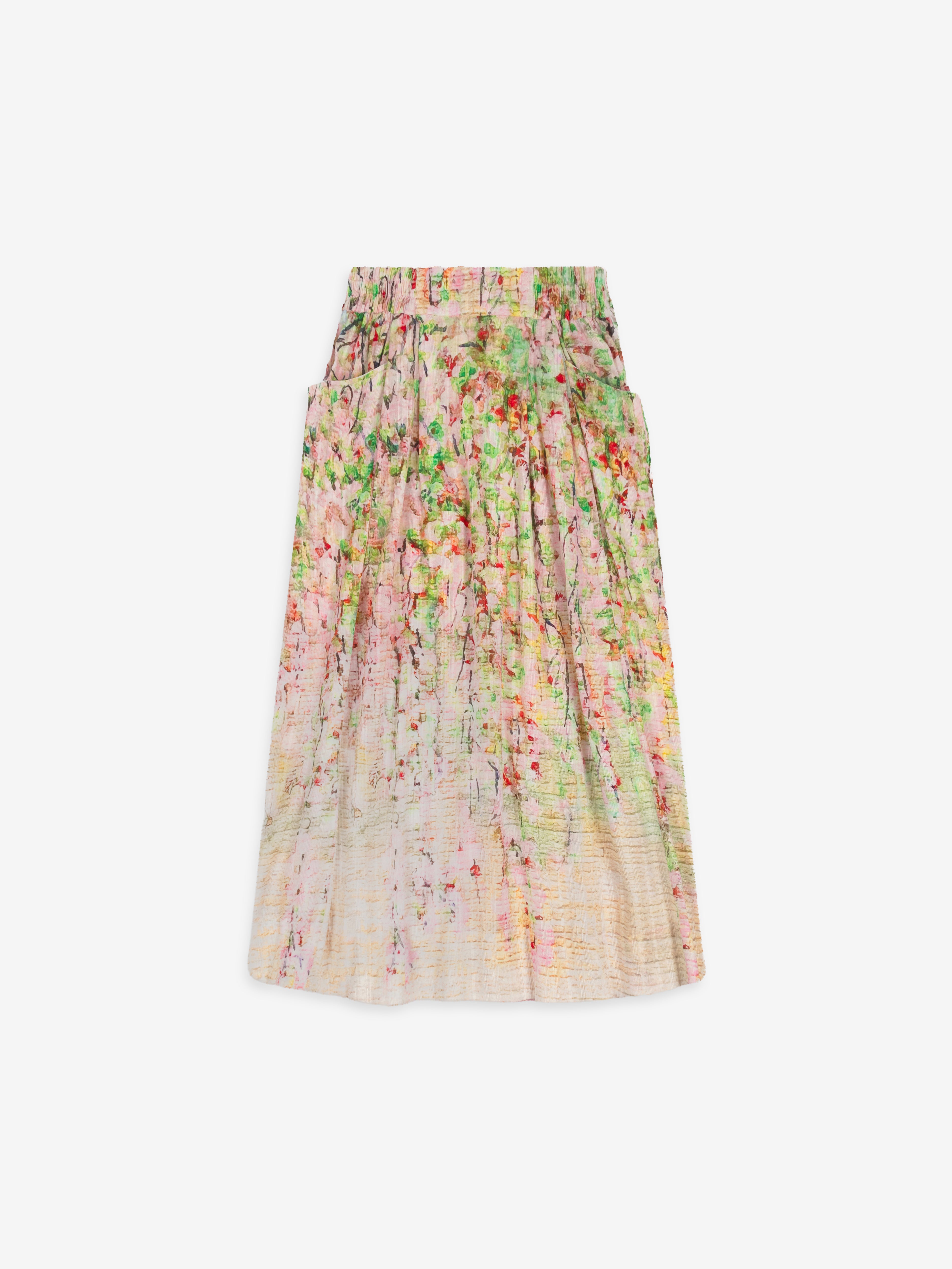 Talking Walls chloé pink blossom flat pleated long skirt pink blossom
