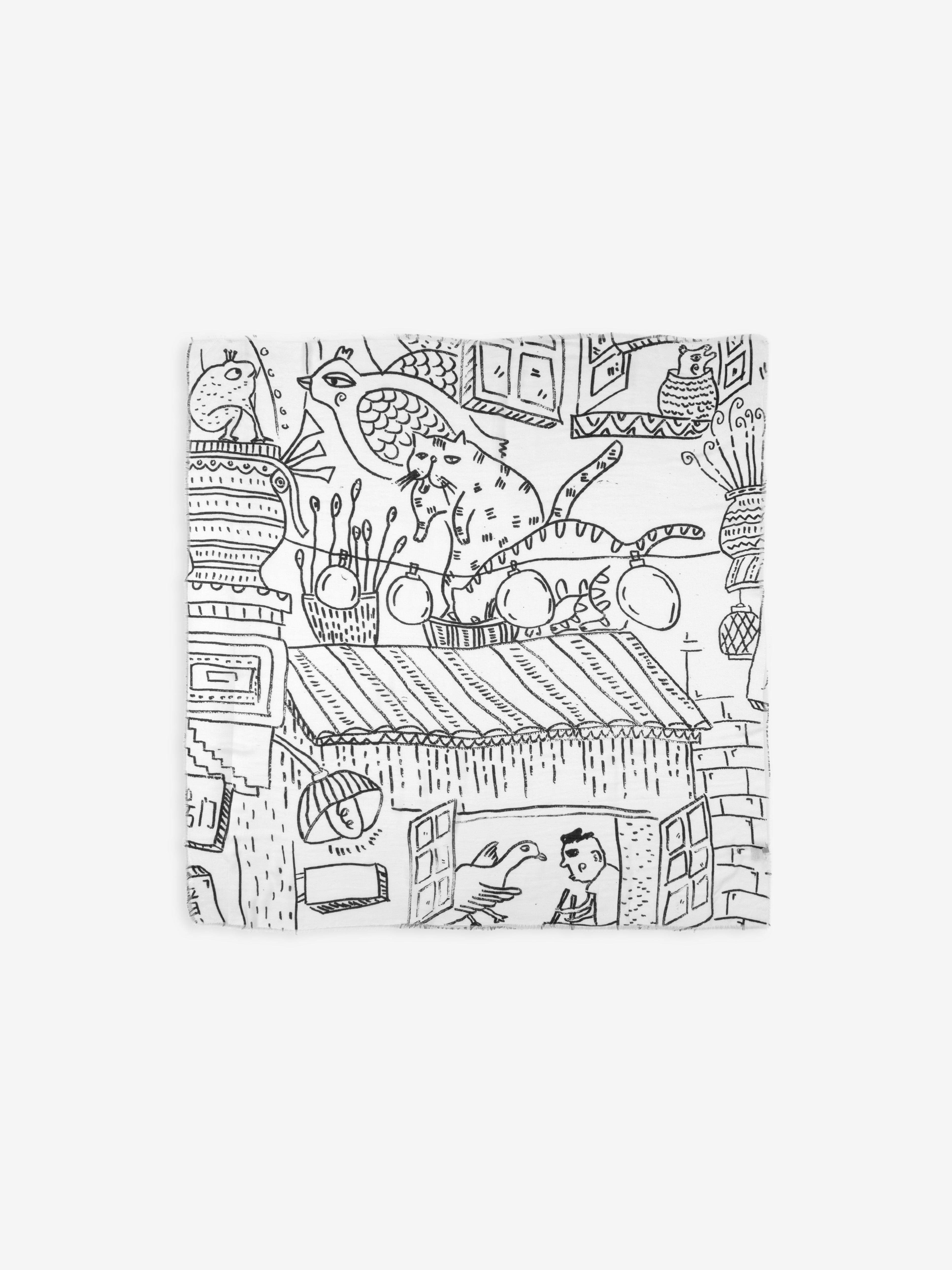 Talking Walls ela bao bao single face square scarf bao bao