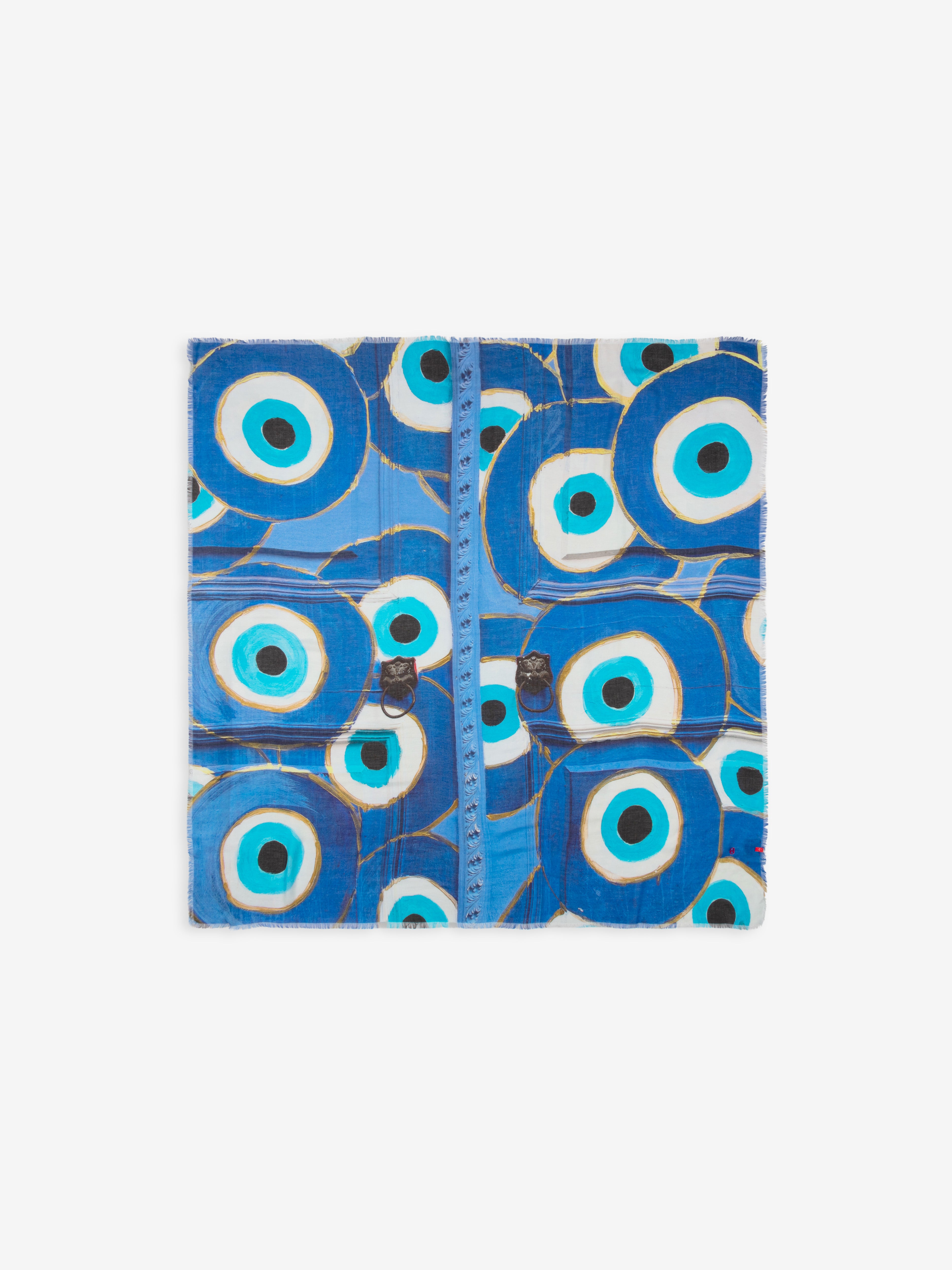 Talking Walls ela blue eyes single face square scarf blue eyes