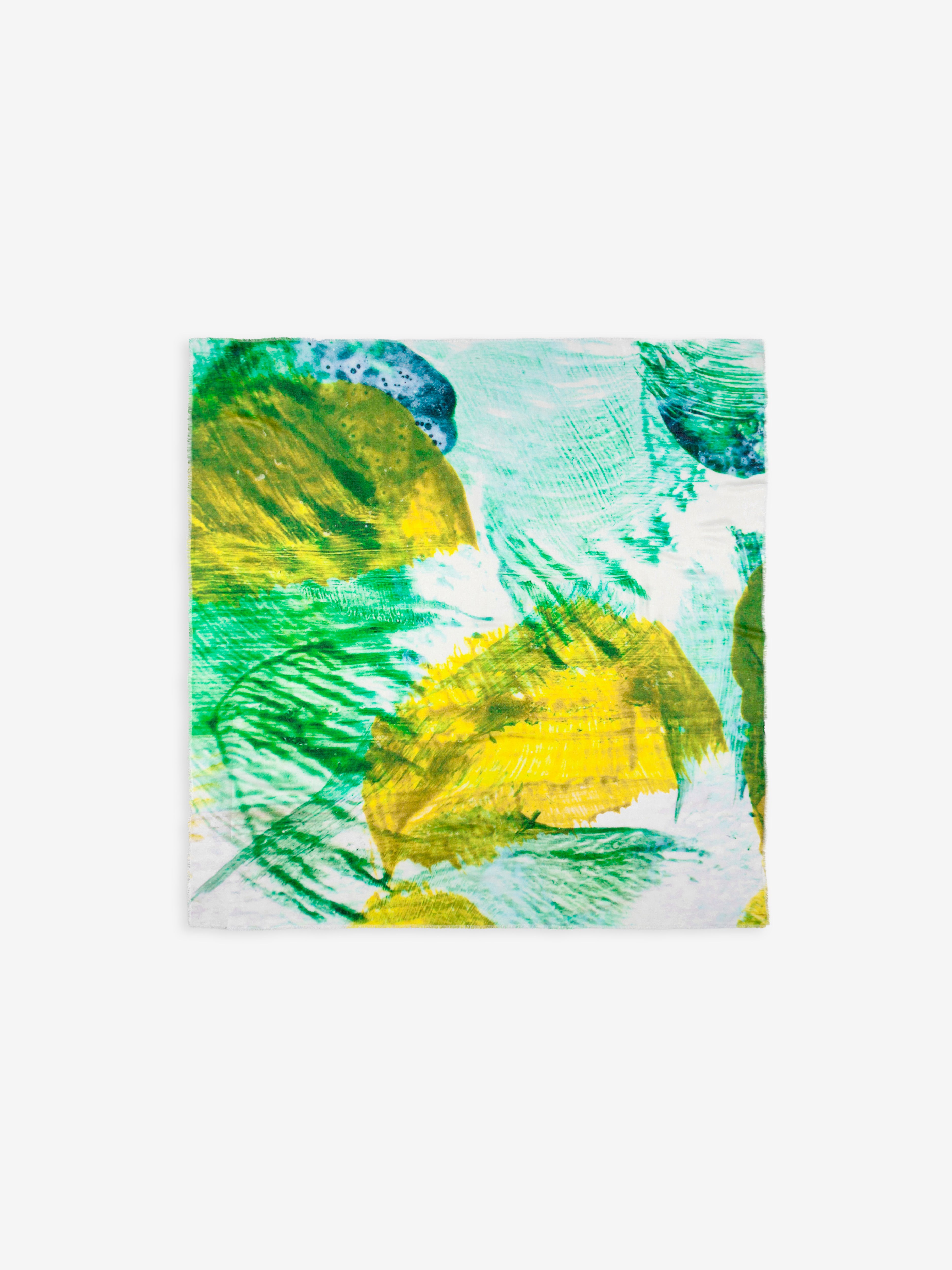 Talking Walls ela blur single face square scarf blur