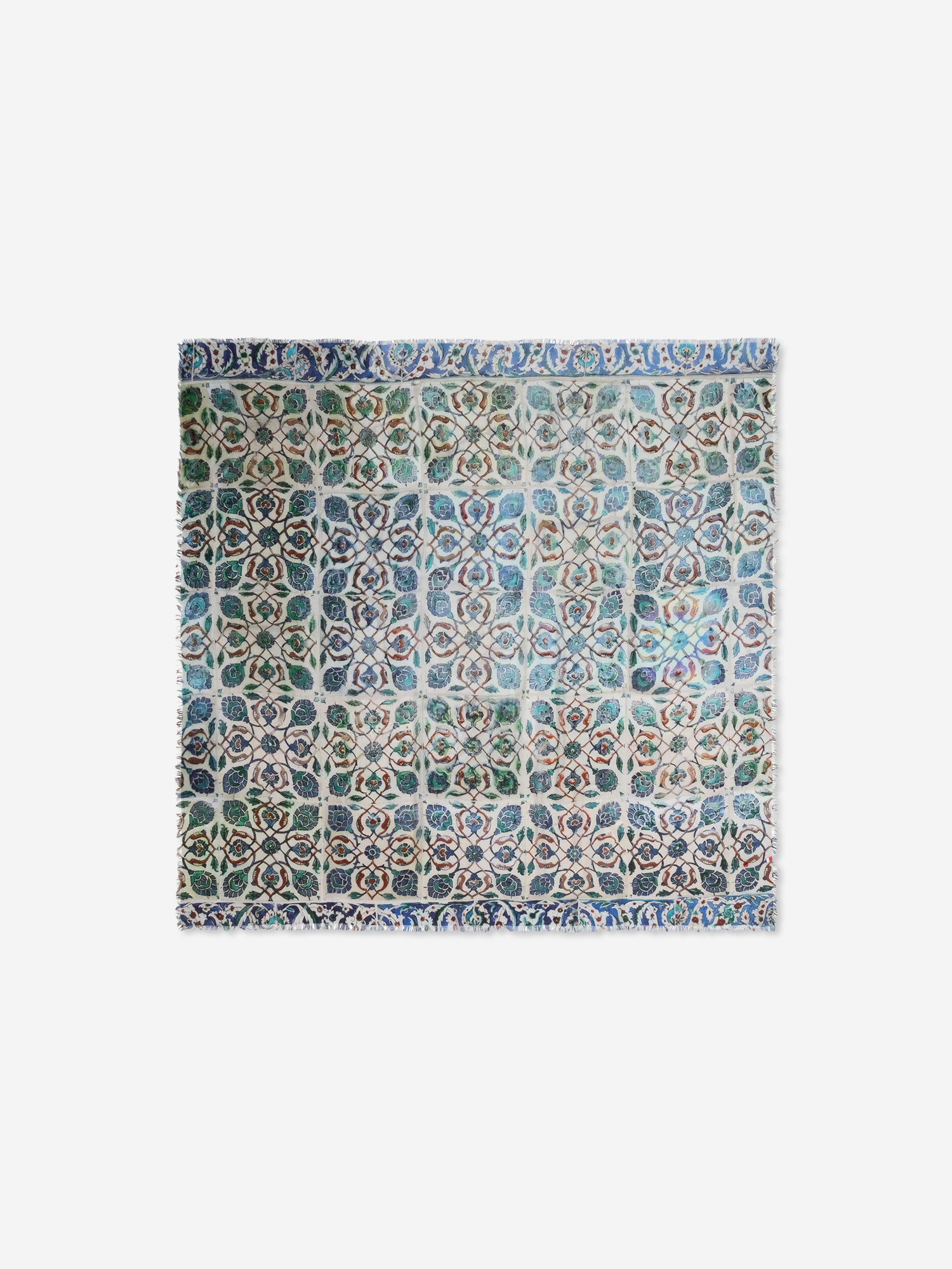 Talking Walls ela cobalt single face square scarf cobalt