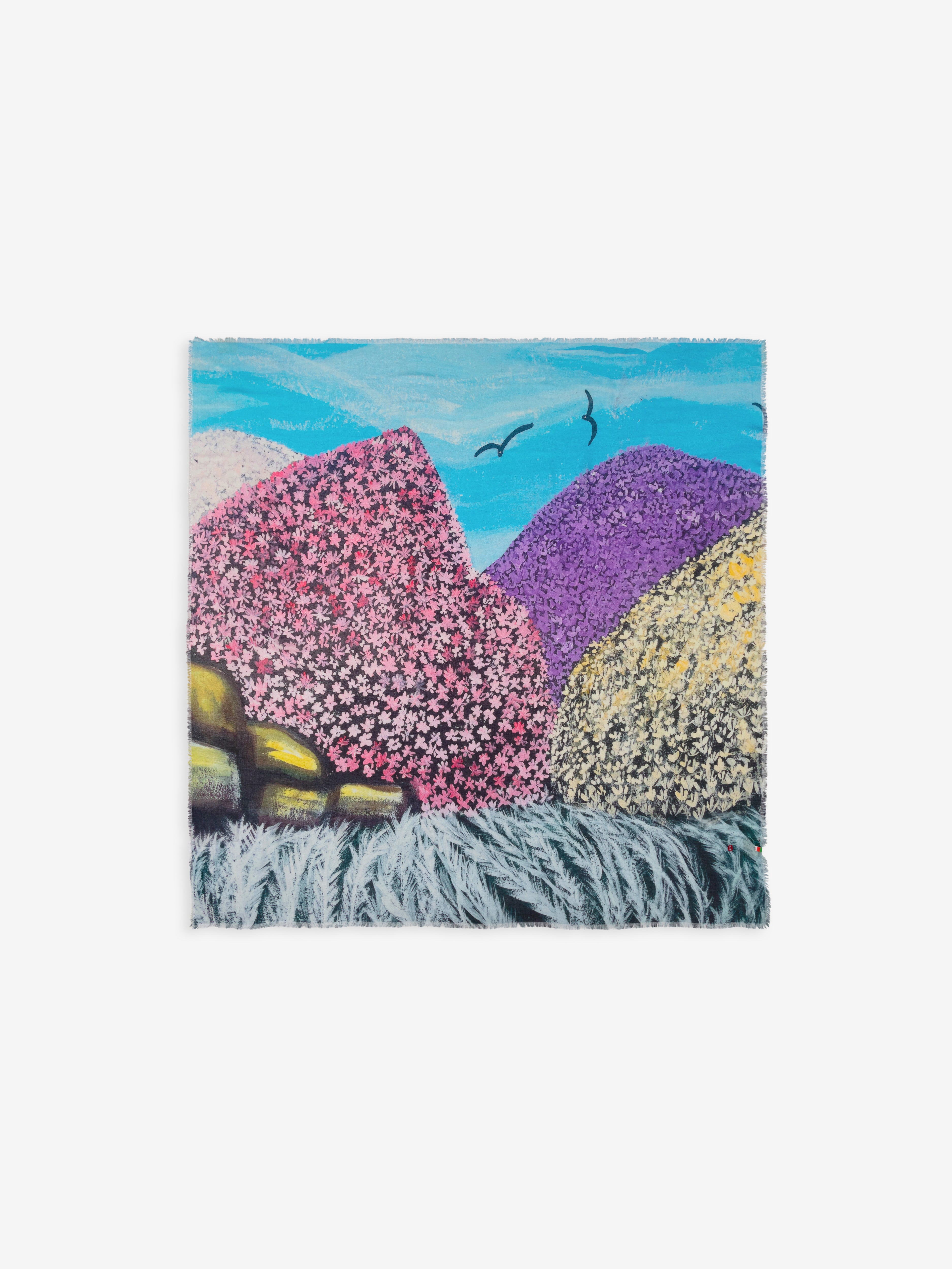 Talking Walls ela colline fleuri single face square scarf colline fleuri