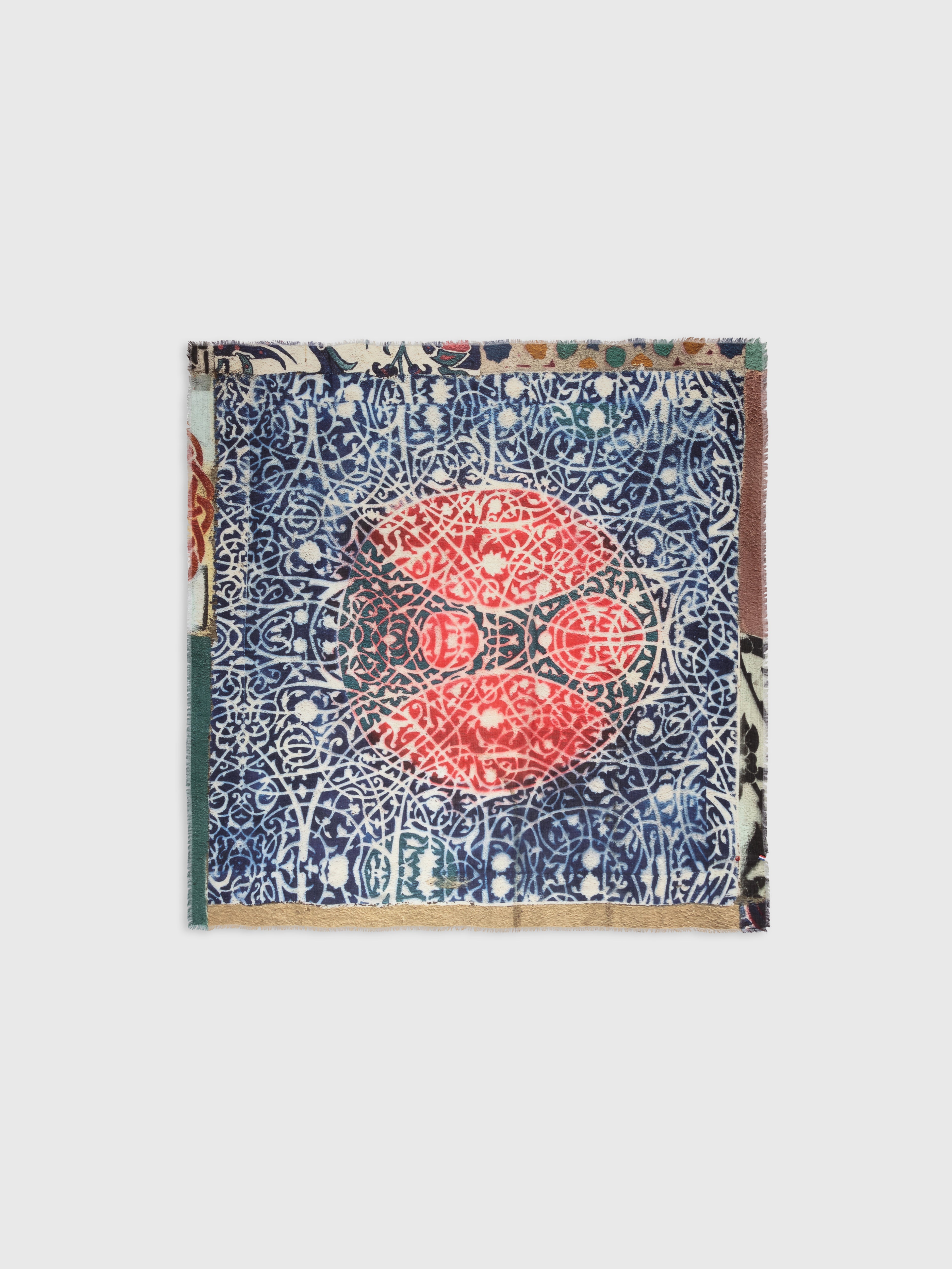 Talking Walls ela crimson single face square scarf crimson