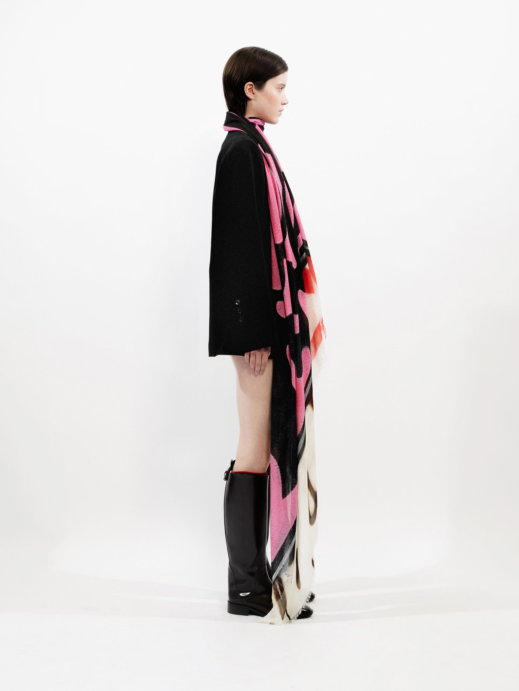 Talking Walls ela fluor single face square scarf fluor